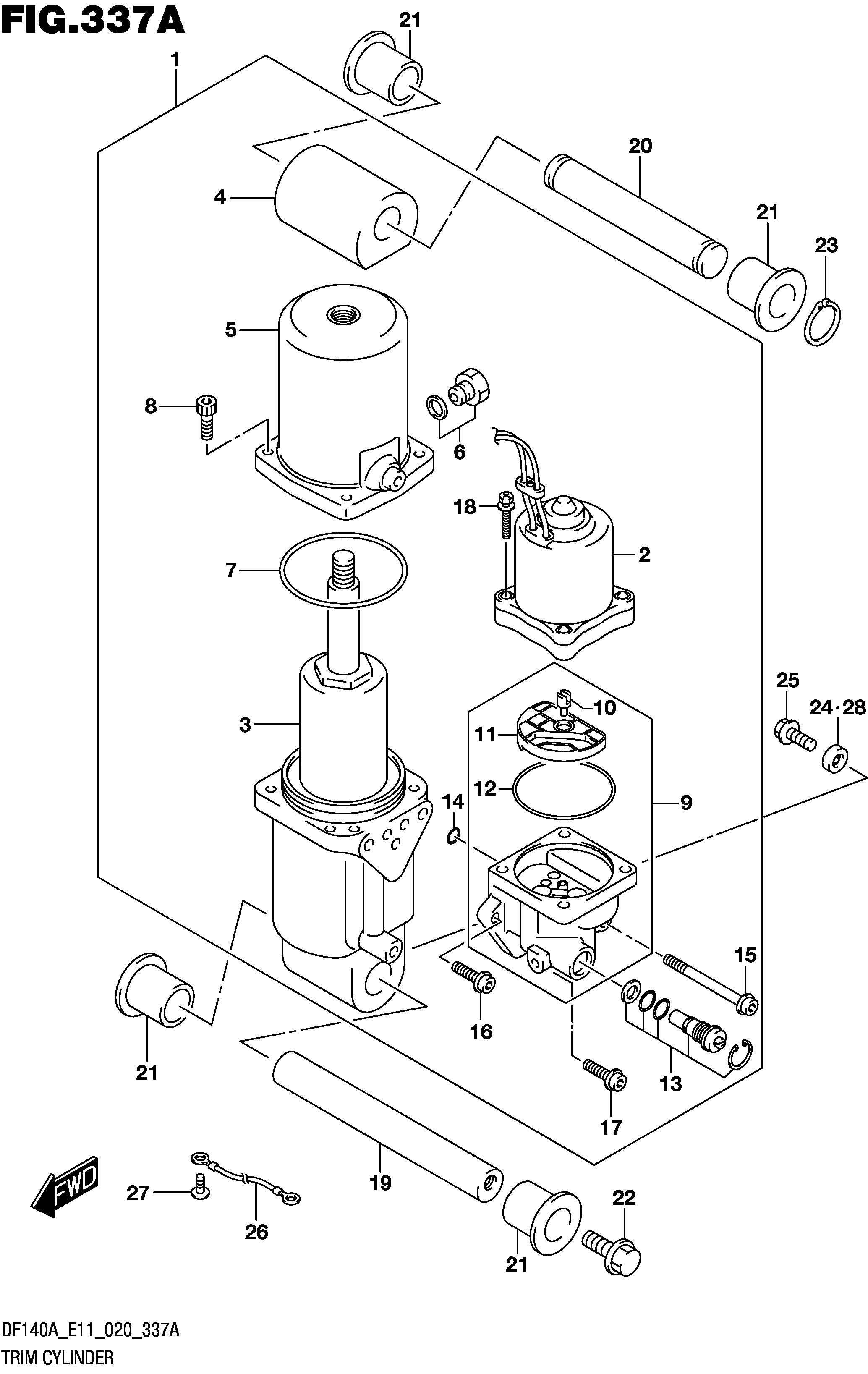 CYLINDRE DE GARNITURE (DF100AT)(DF115AT E11)(DF115AZ E11)