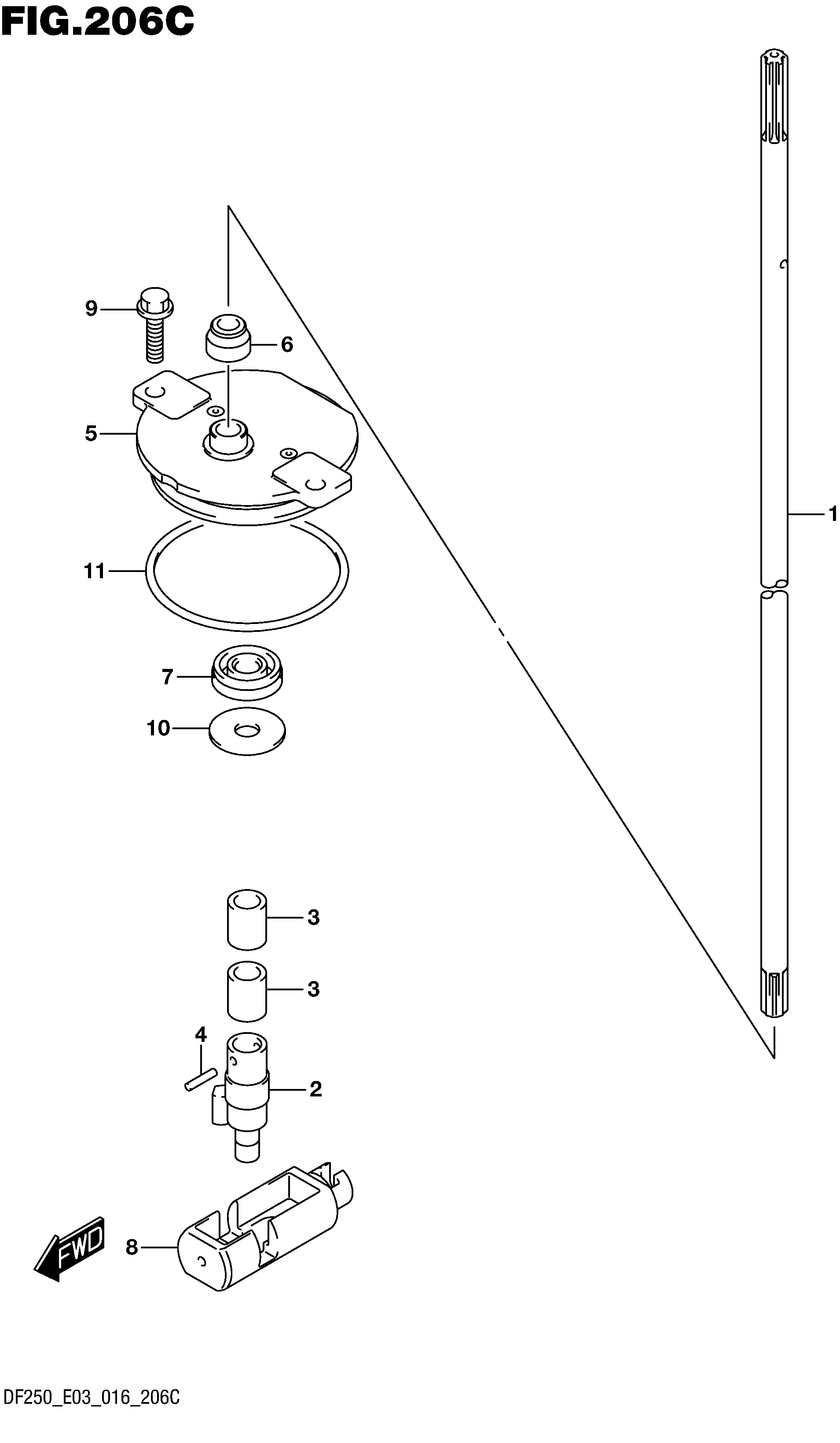 TIGE D'EMBRAYAGE (DF225T E03)