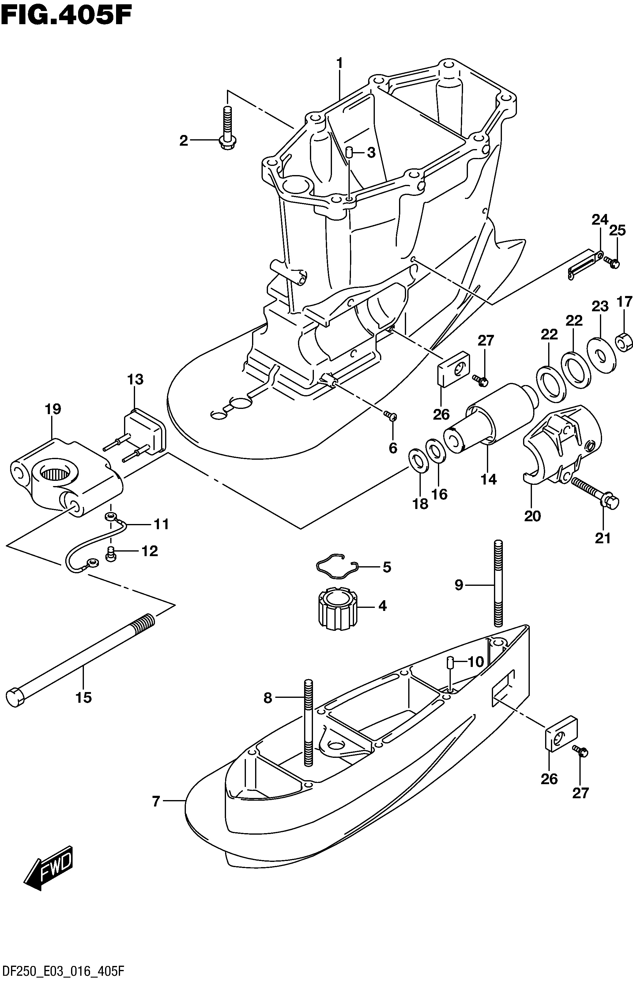 ALLOGGIAMENTO DELL'ALBERO DI TRASMISSIONE TRAVERSA(X,XX) (DF250Z E03)
