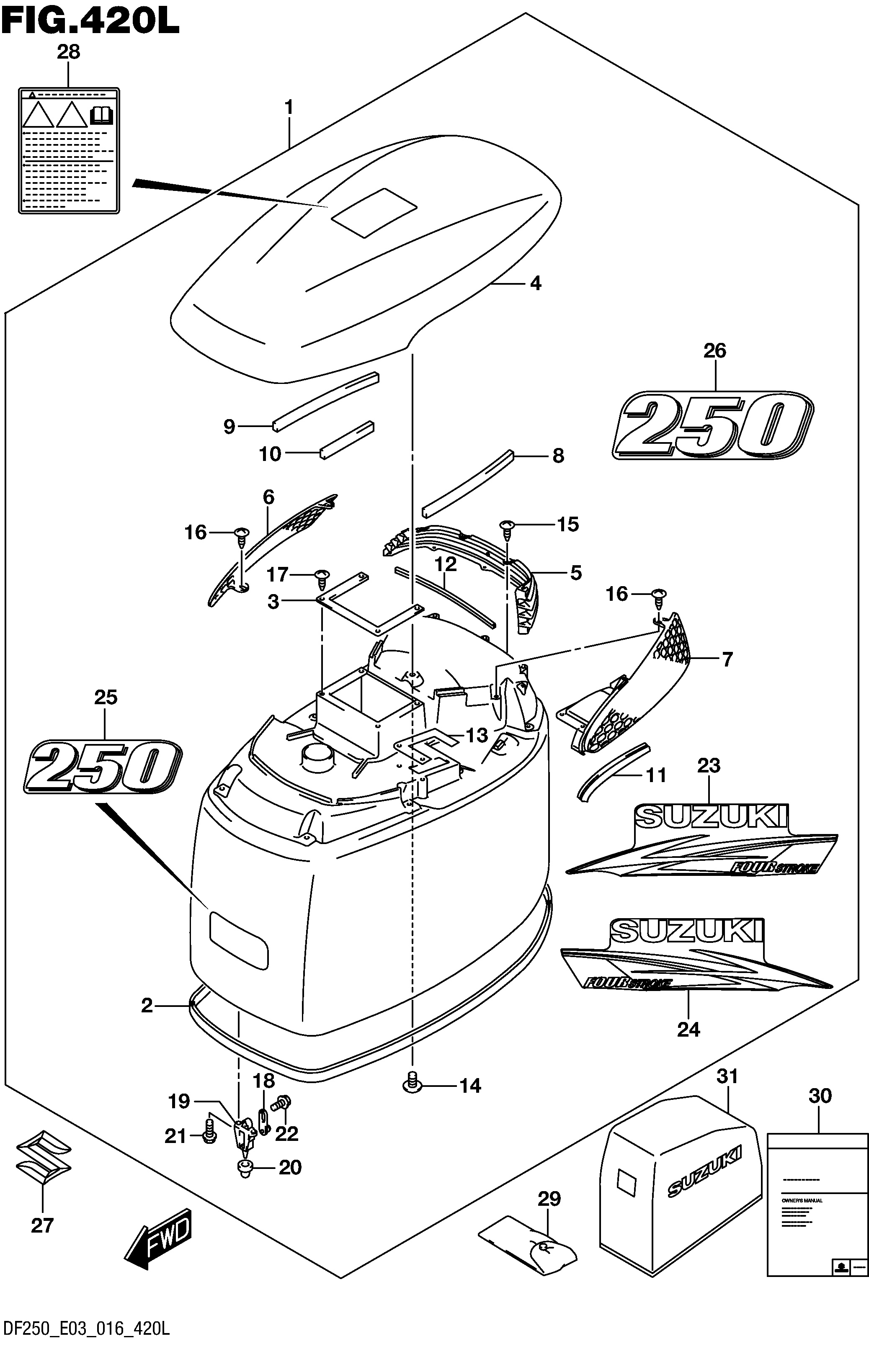 Calandra motore (FOR 0EP) (DF250Z E03)