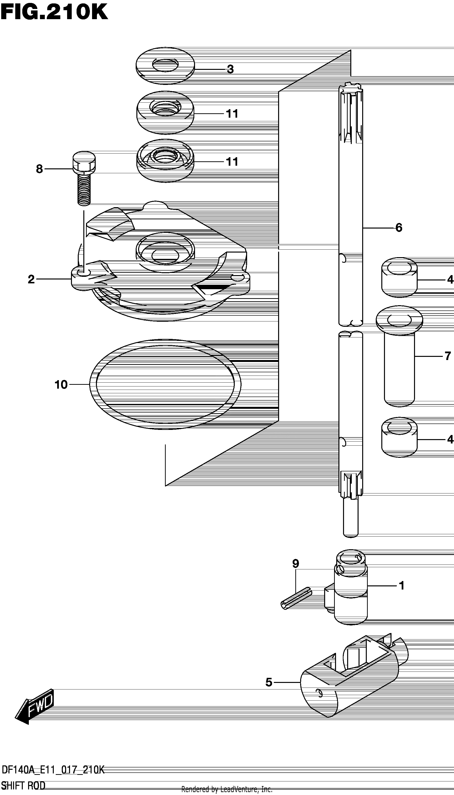 Tige d'inversion (DF115AST E03)