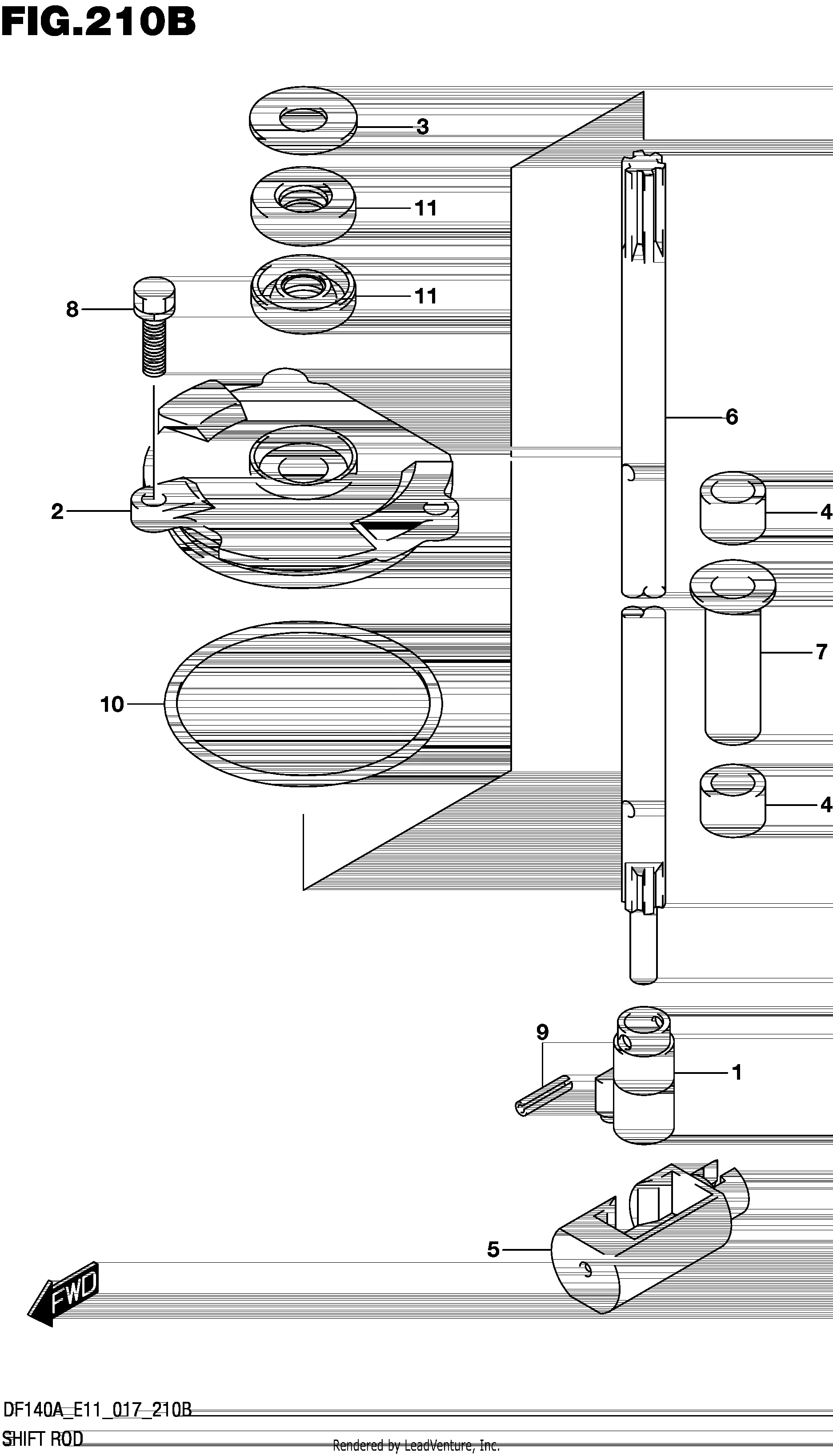 Tige d'inversion (DF115AT E11)