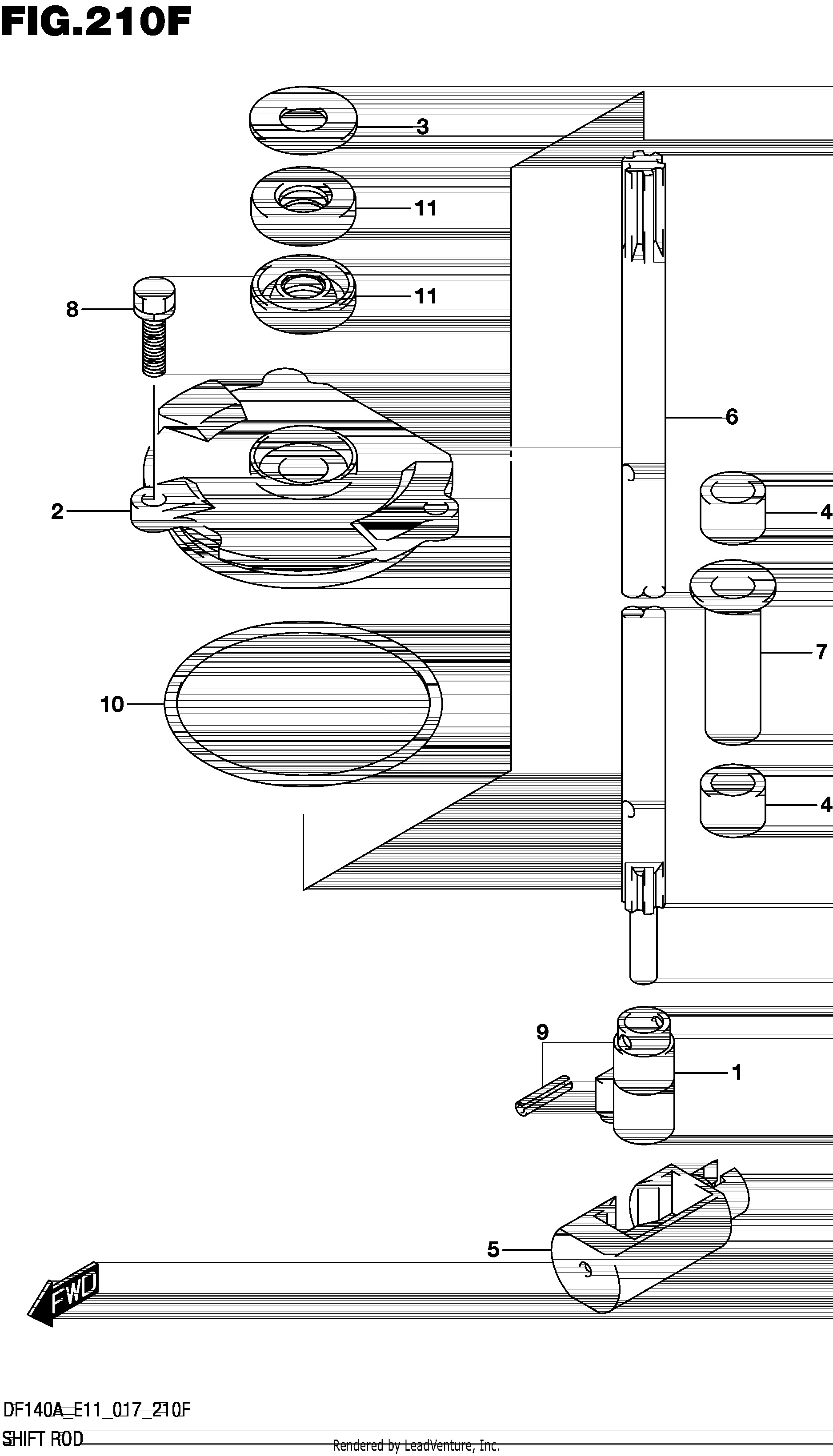 Tige d'inversion (DF140AT E11)