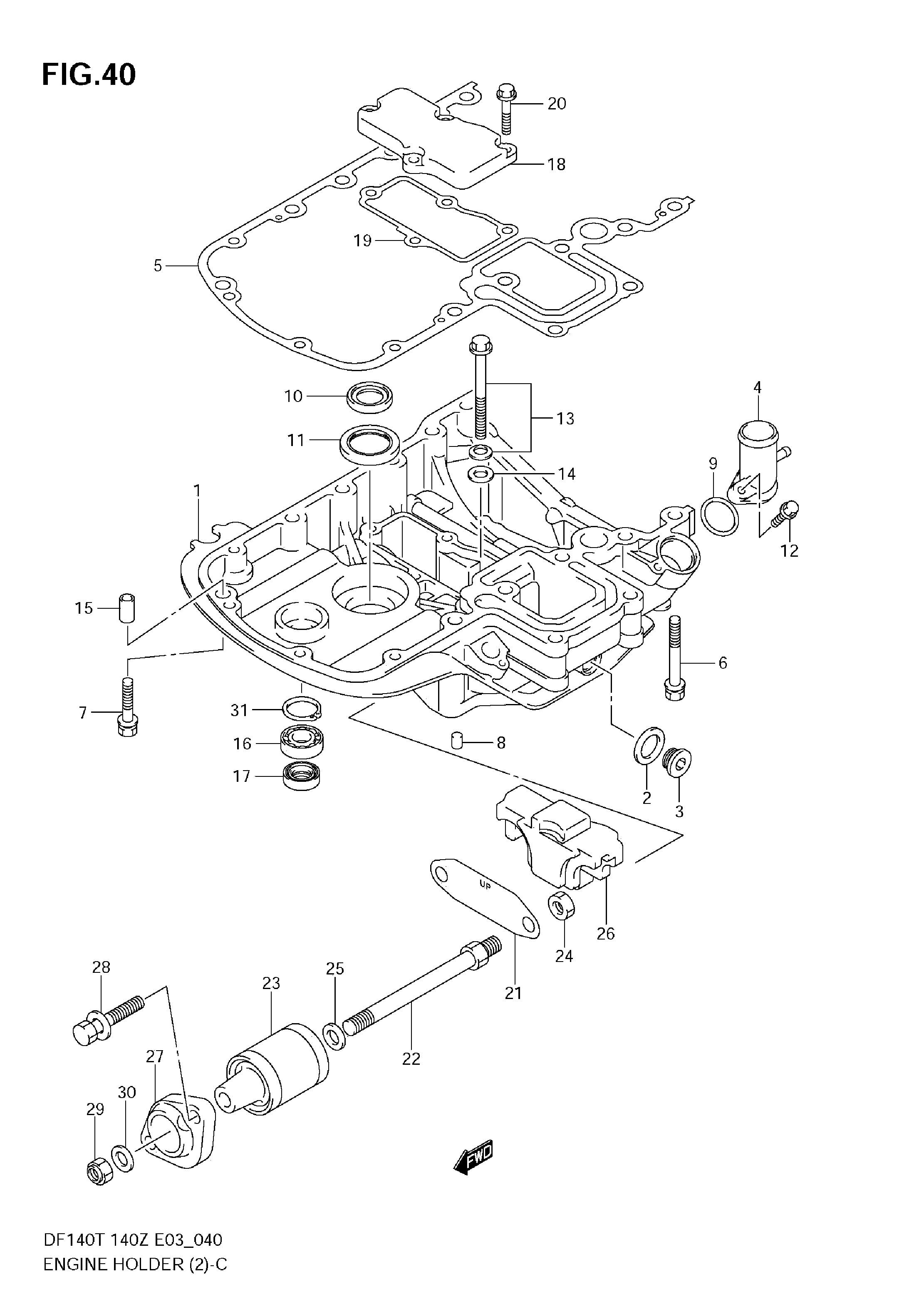 SUPPORT MOTEUR (DF140T 682149%,DF140Z 680234%)