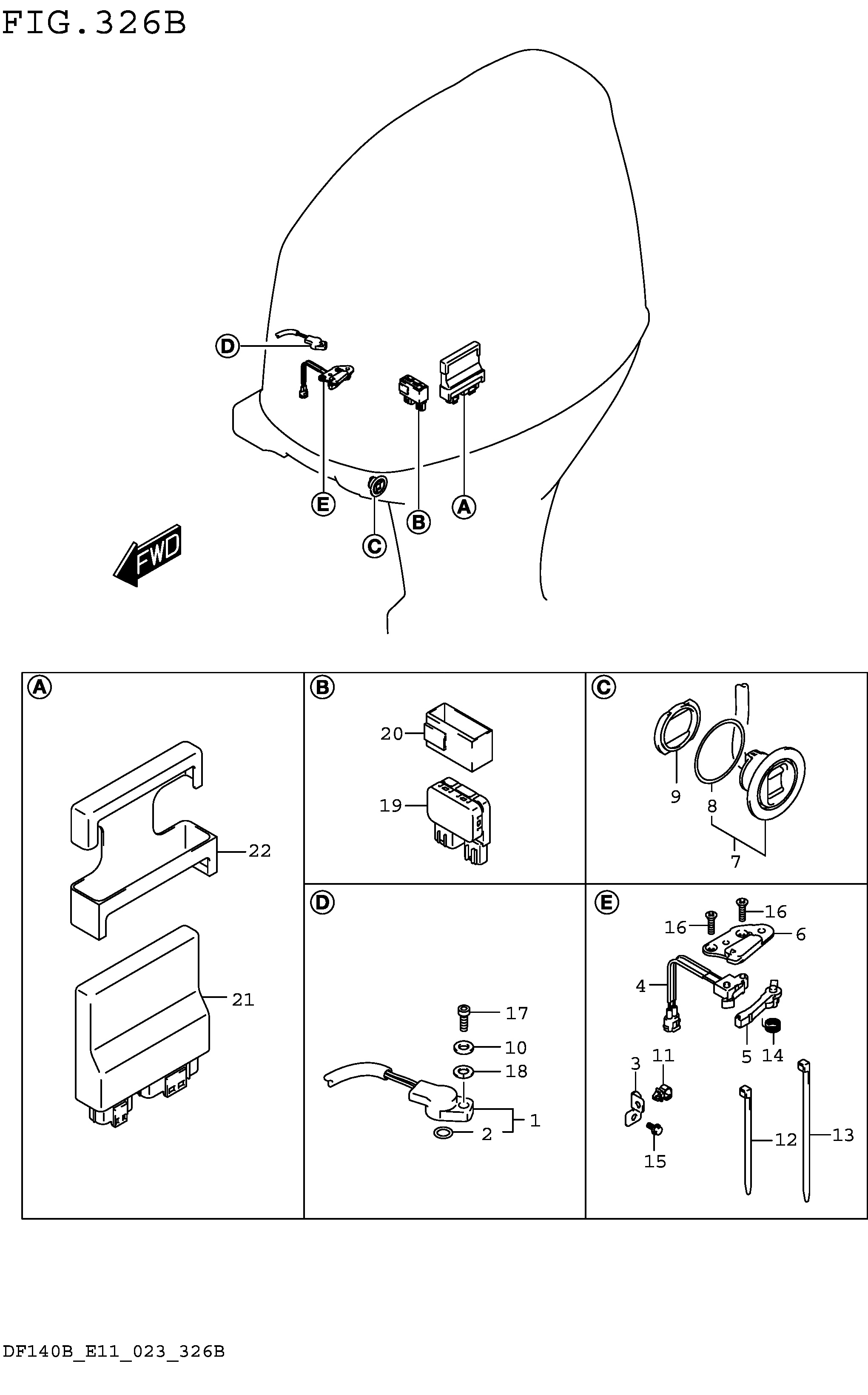 UNITÉ DE COMMANDE DU MOTEUR DE COMMUTATEUR PTT (VOIR REMARQUE) 326B
