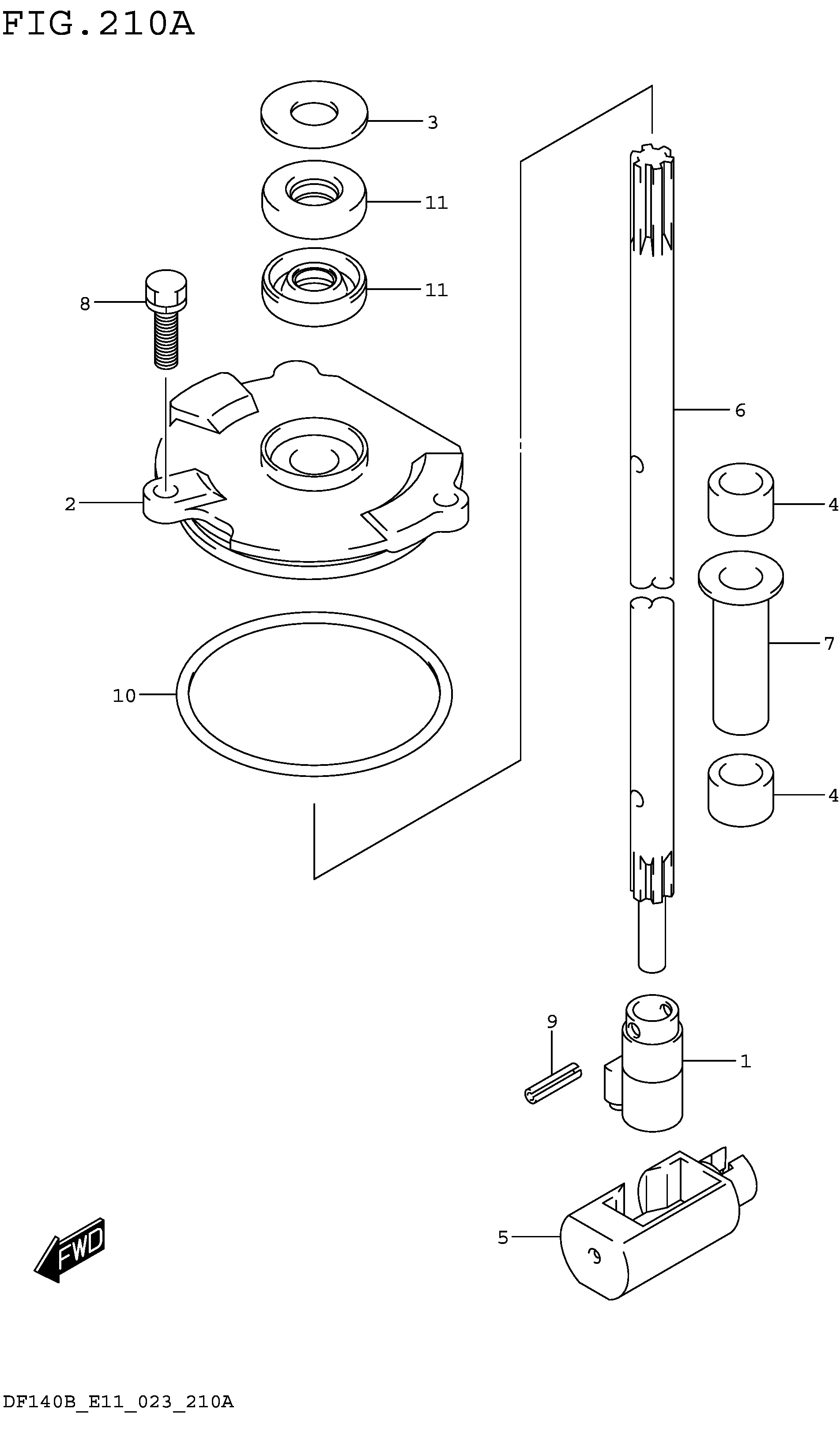 Tige d'inversion (DF140BT DF115BT)