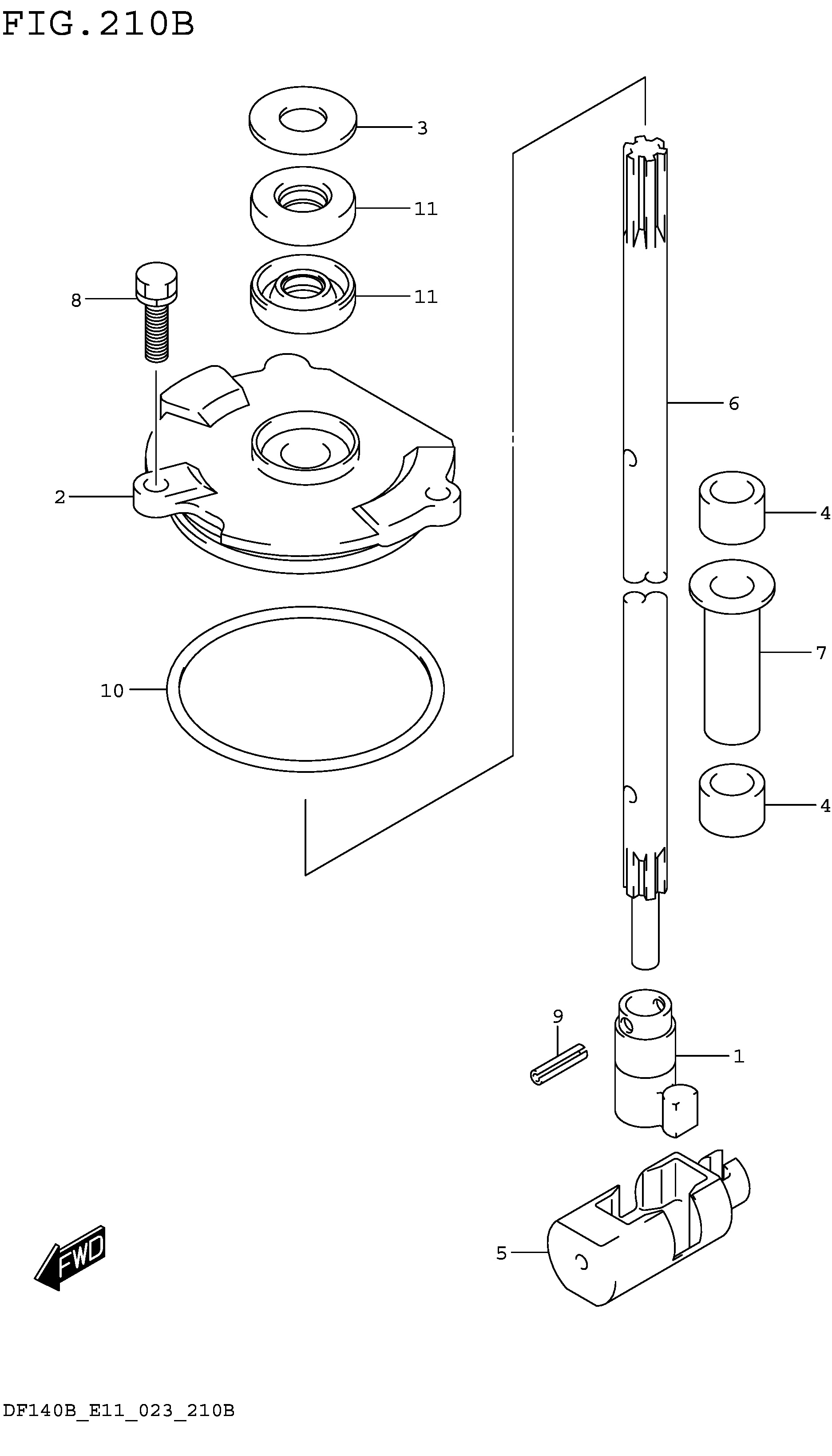 Tige d'inversion (DF140BZ DF115BZ)