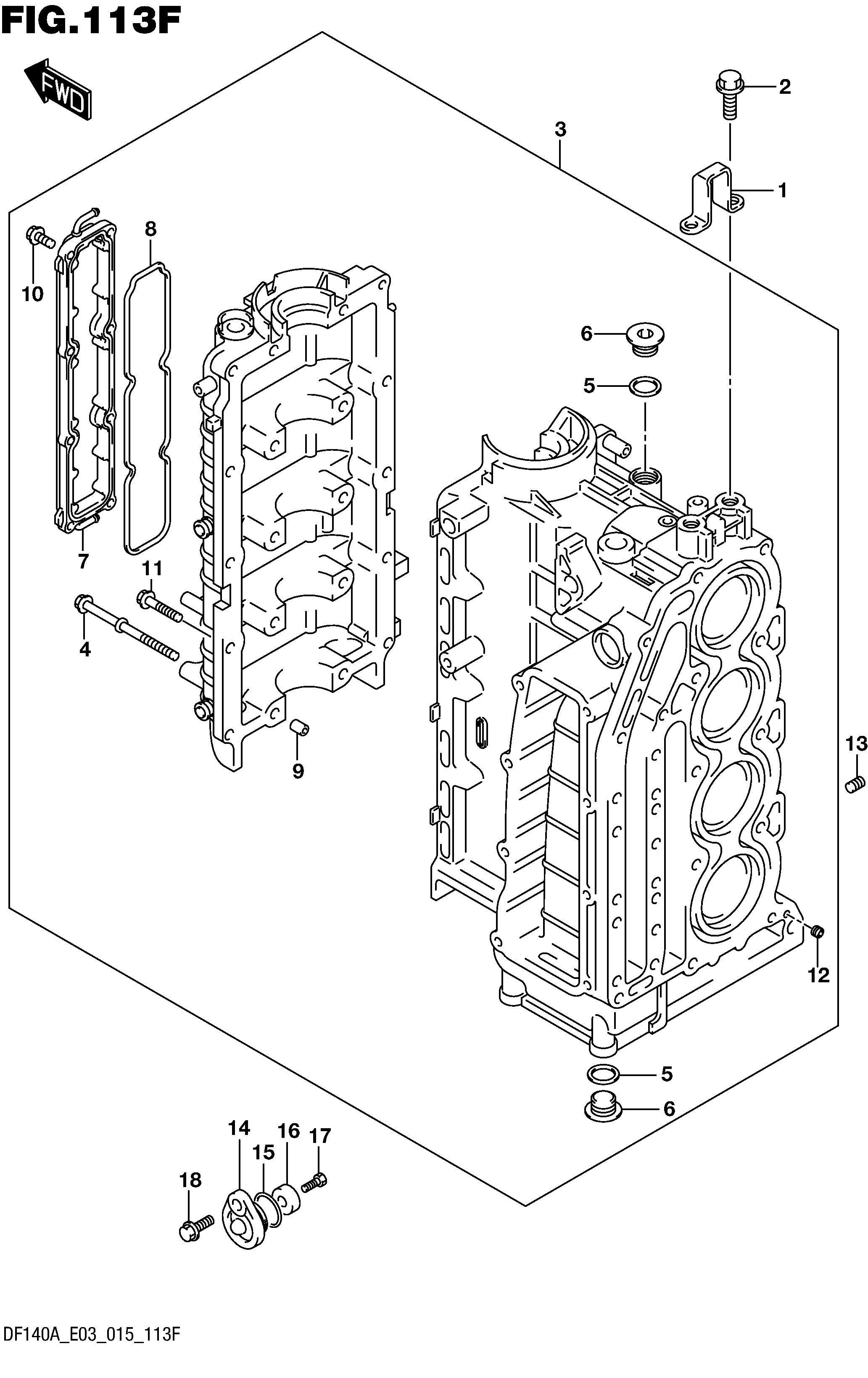 Bloc-cylindres (DF100AT E03_FROM VIN.510016)