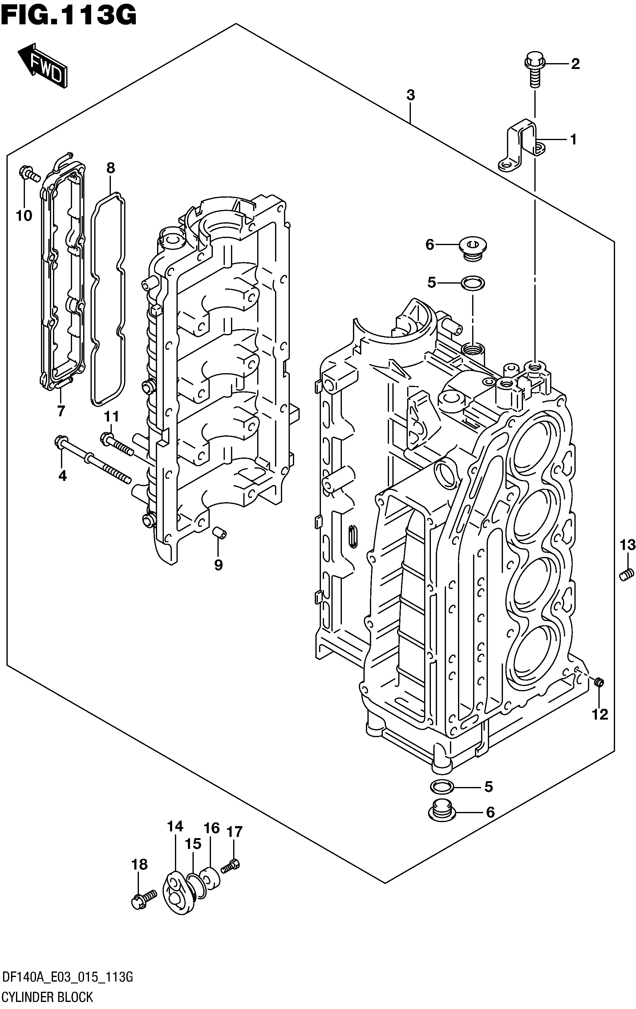 Bloc-cylindres (DF115AT E03_FROM VIN.510121)