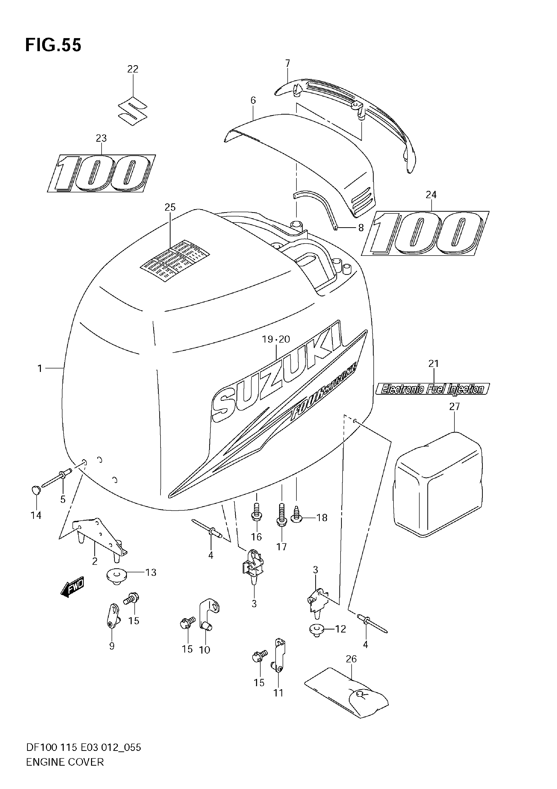 Capot moteur (DF100T)