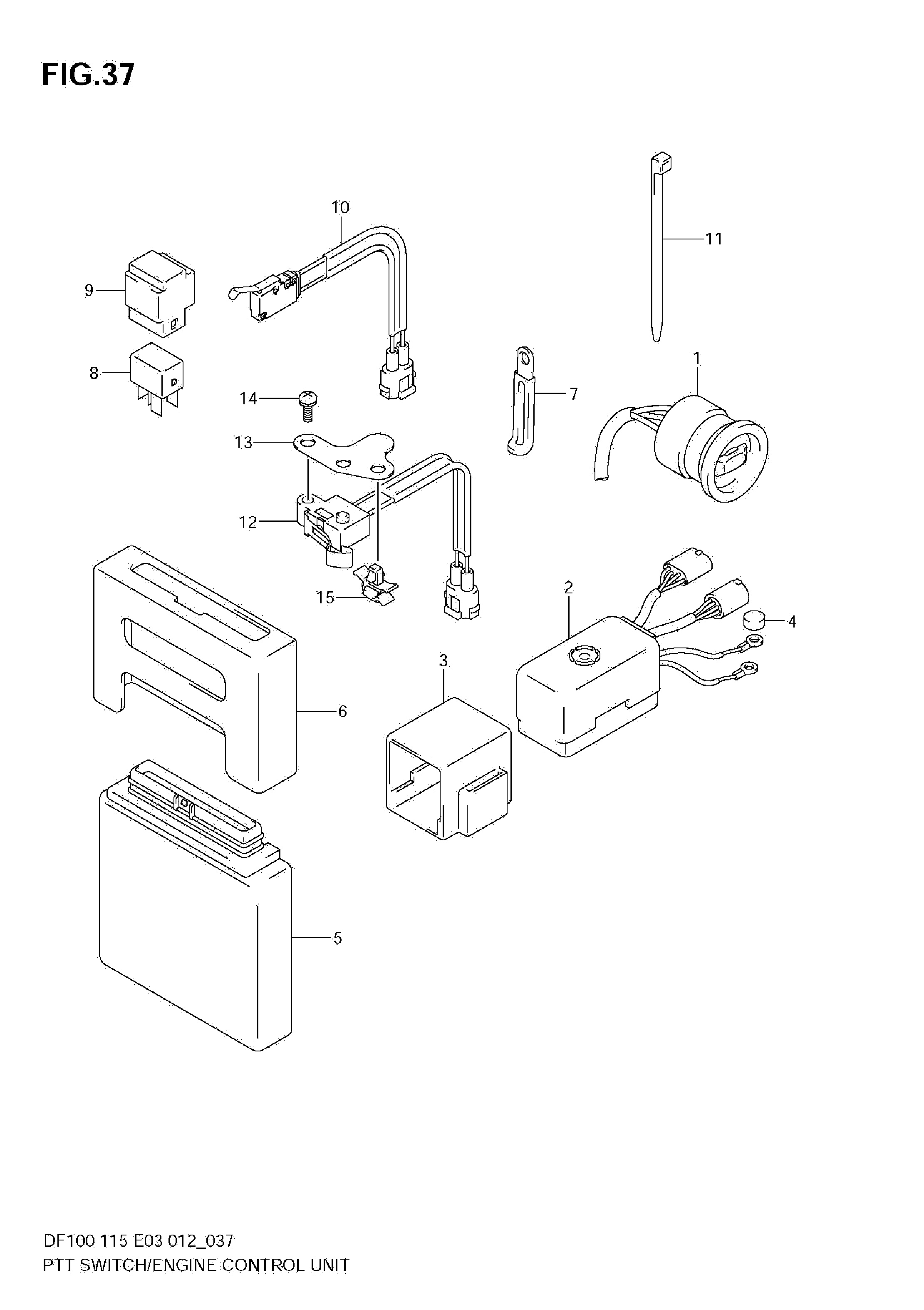 COMMUTATEUR PTT ET UNITÉ DE COMMANDE MOTEUR (DF115T)