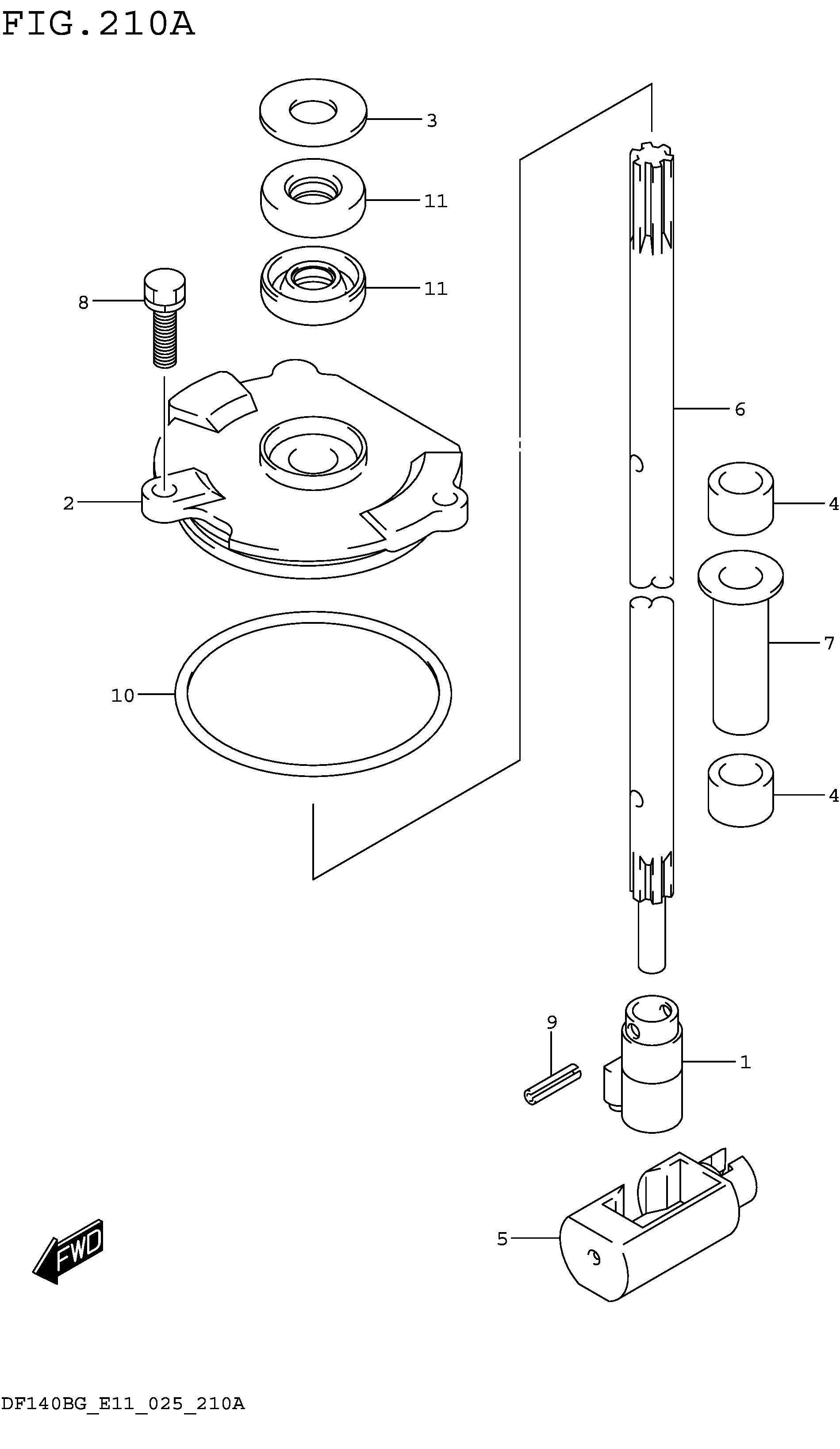 Tige d'inversion (DF115BG DF140BG)