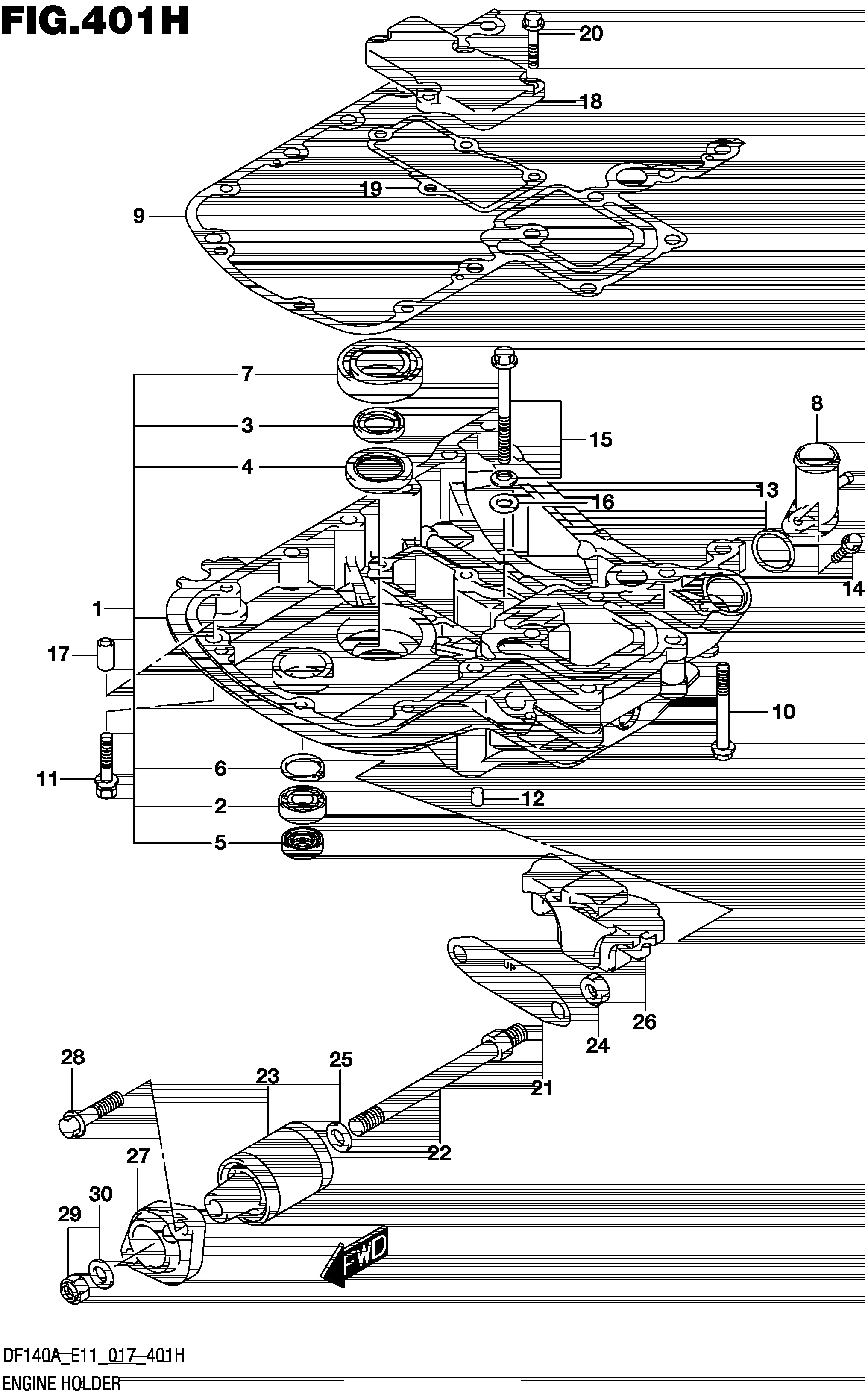 SUPPORT MOTEUR (DF140AZ E11)