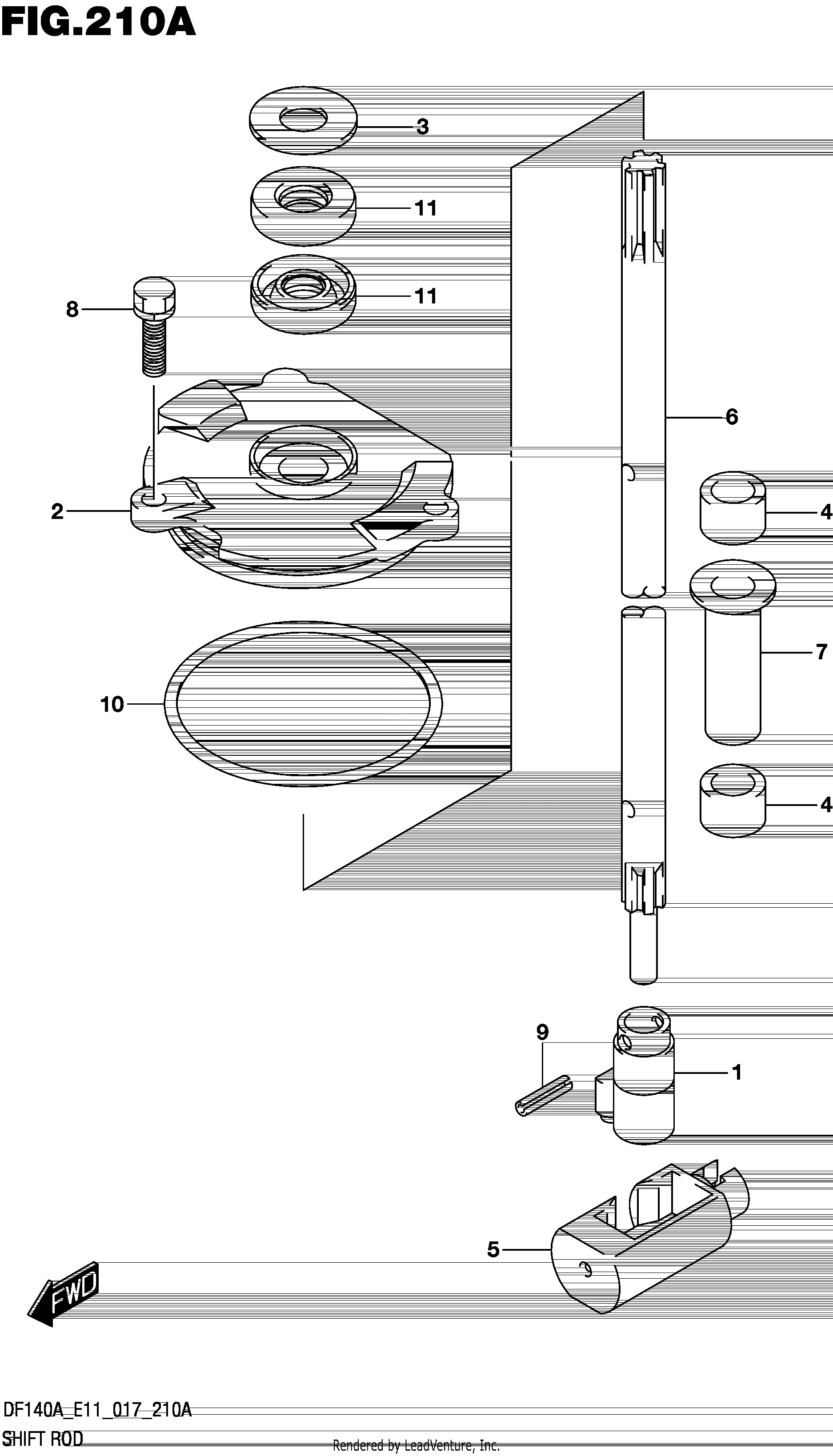 Tige d'inversion (DF100AT E11)