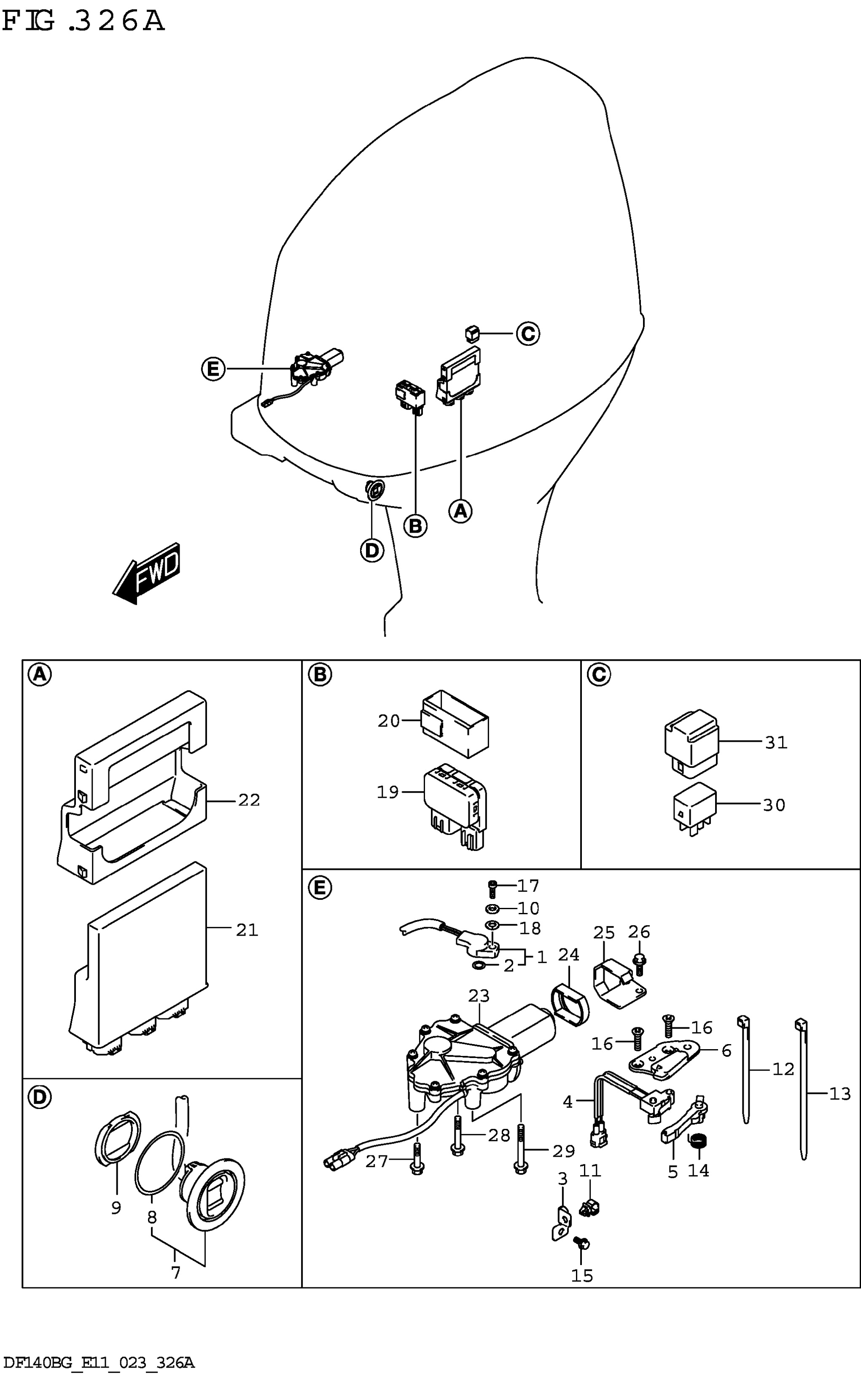 UNITÉ DE COMMANDE DE MOTEUR DE COMMUTATEUR PTT (DF115BG DF115BZG)