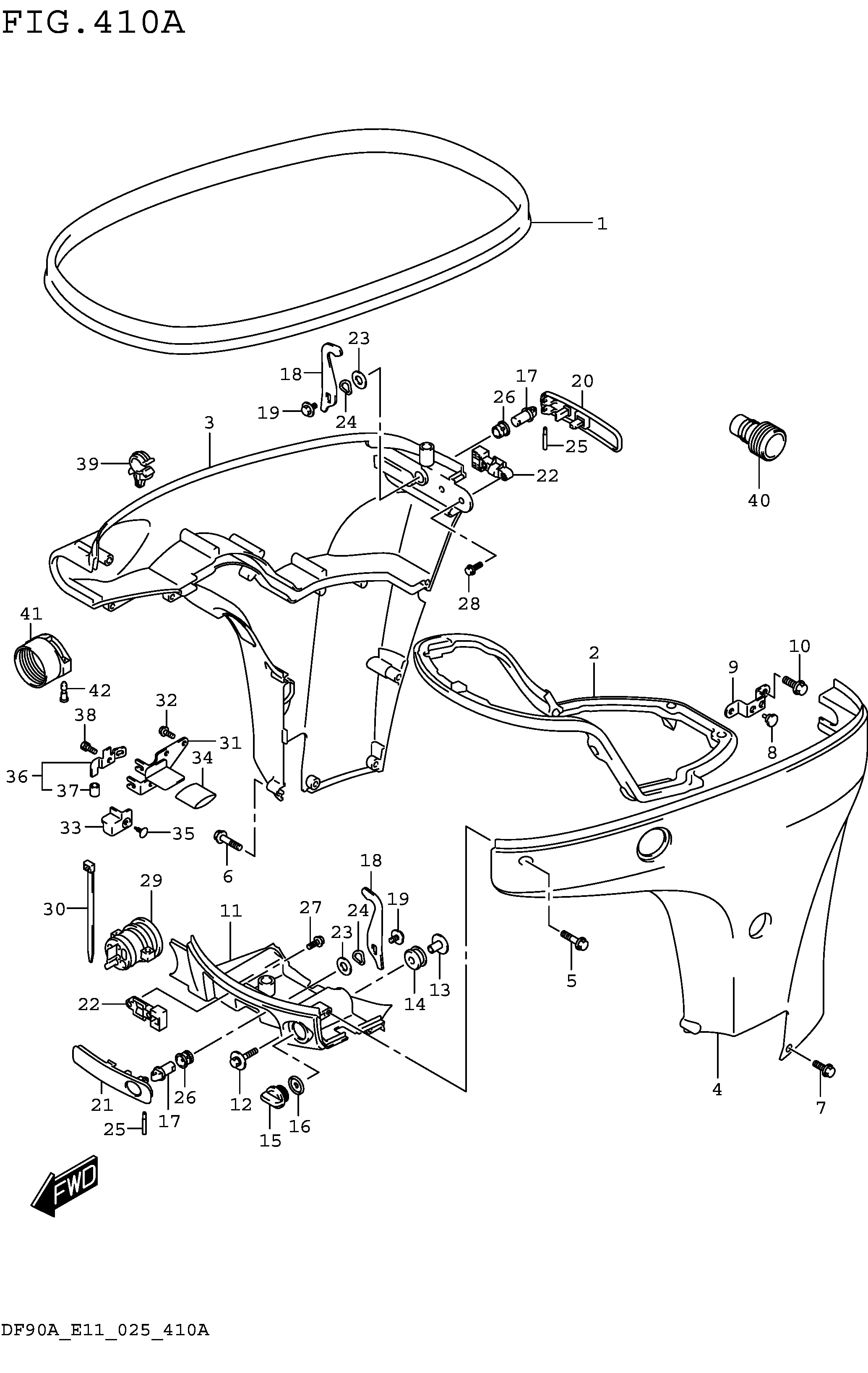 COUVERCLE LATÉRAL (DF70A DF75A DF80A DF90A DF100B)