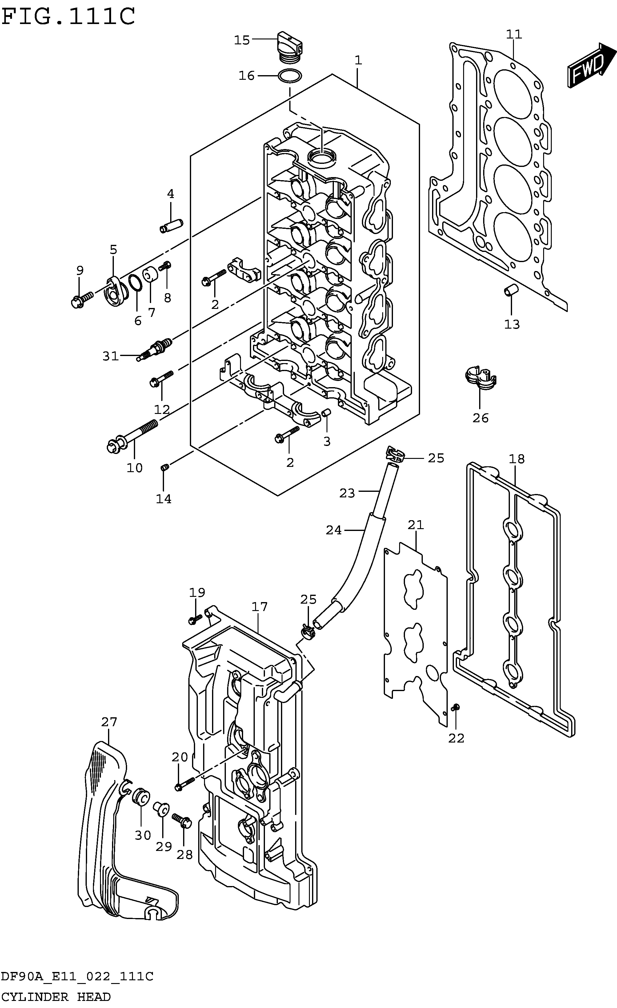 Culasse (DF90AWQH DF100B)