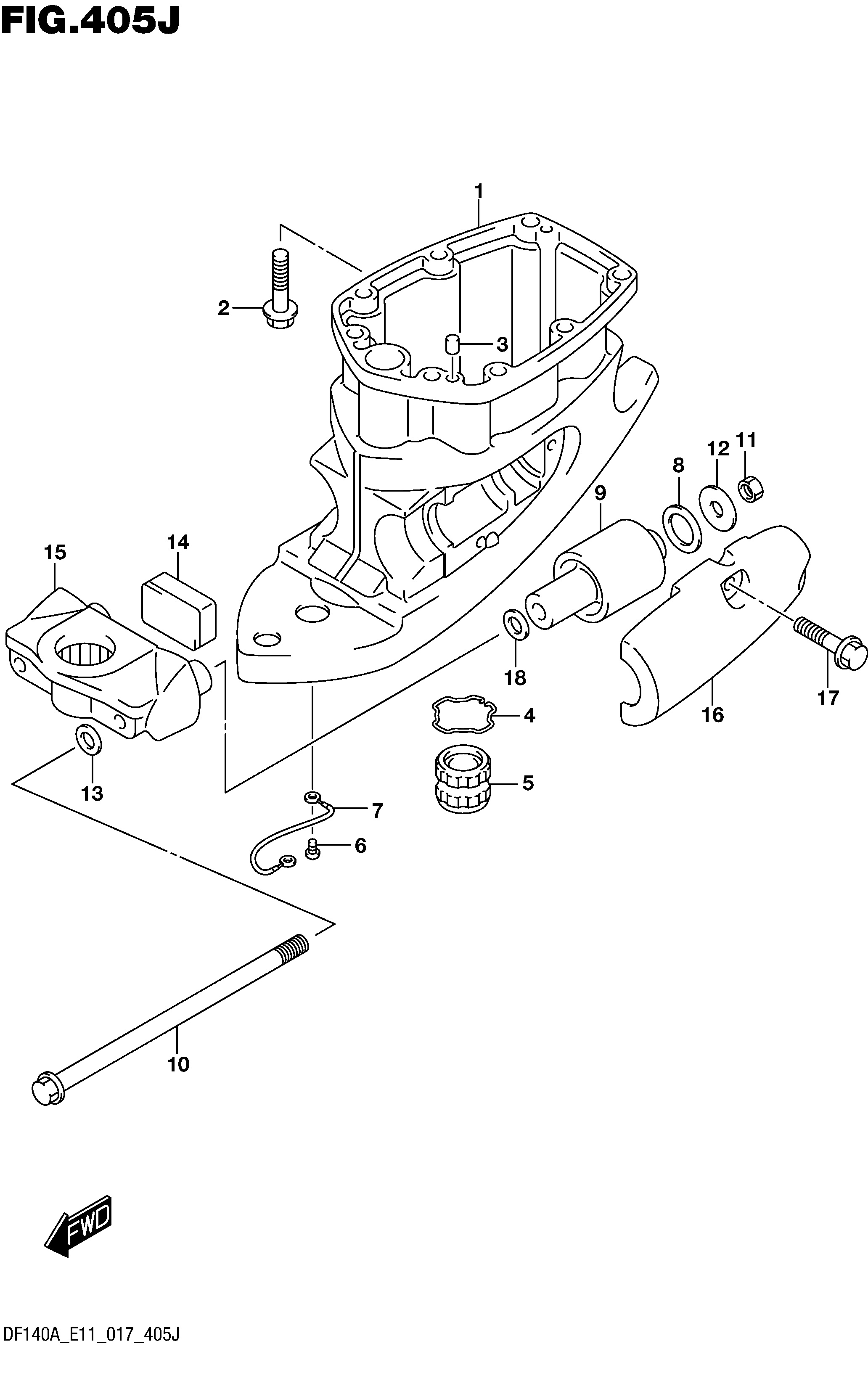 Carter d'arbre de transmission (DF140AZ E40)