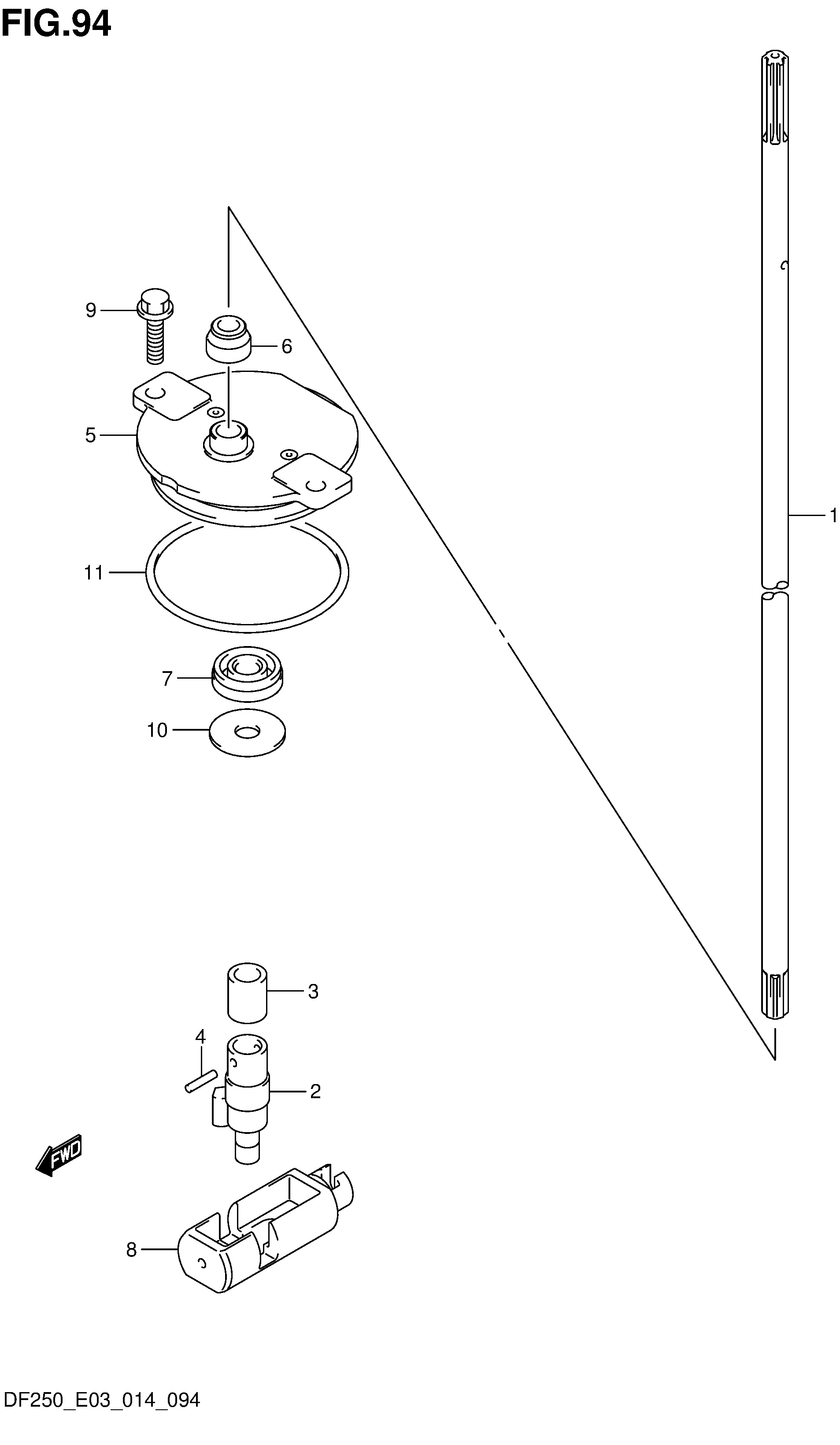 TIGE D'EMBRAYAGE (DF225Z E03)