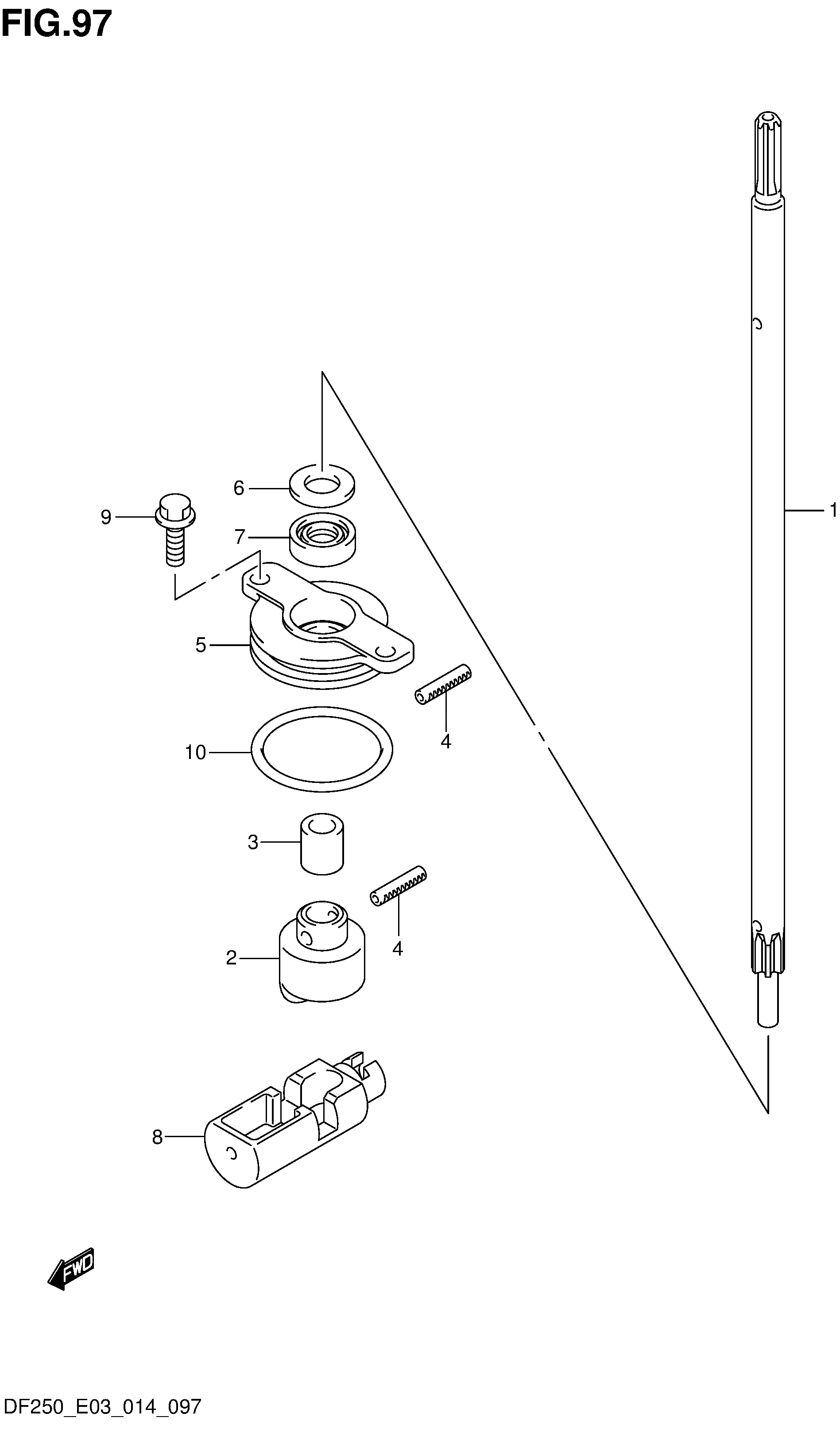 TIGE D'EMBRAYAGE (DF250ST E03)
