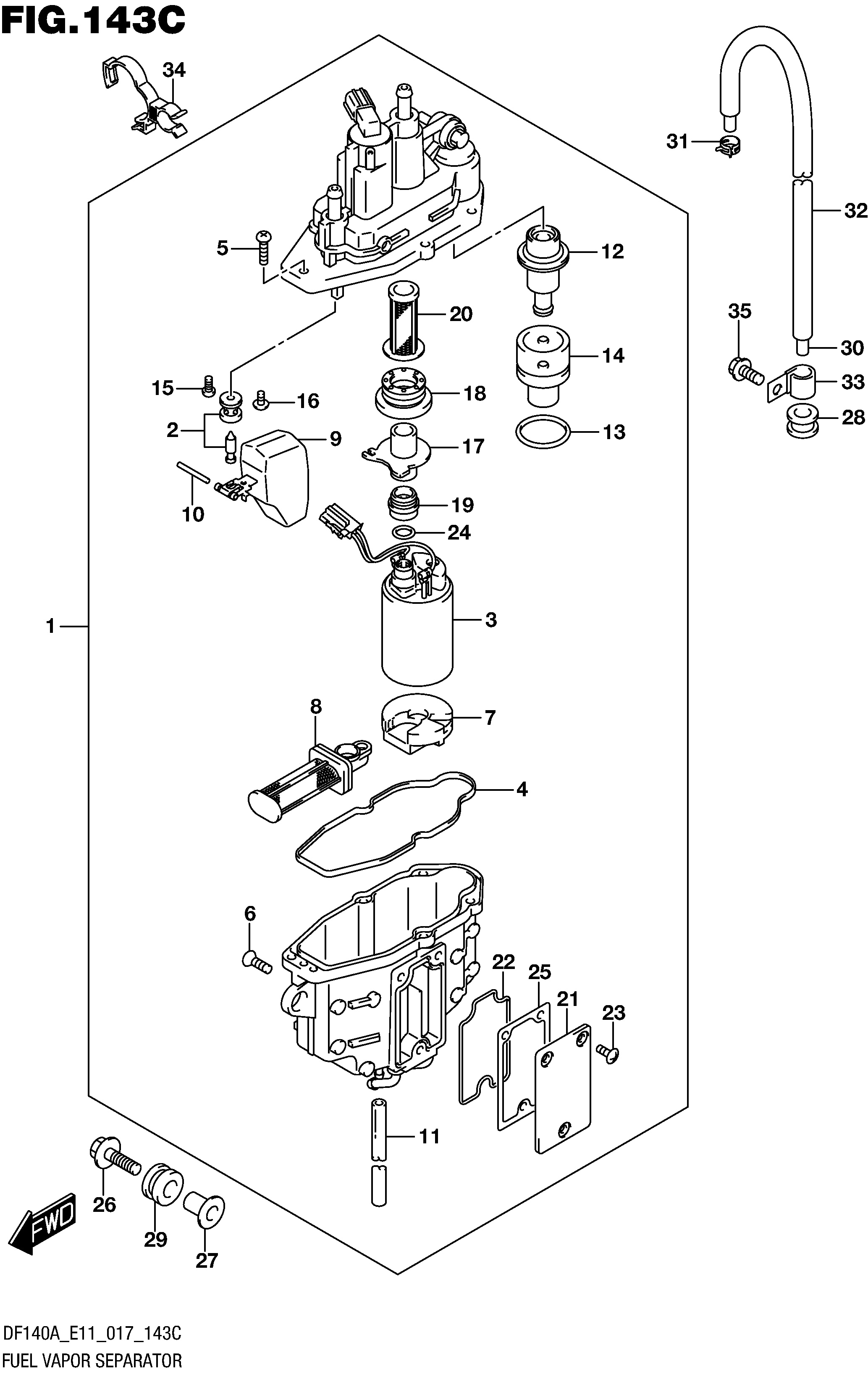 SÉPARATEUR DE VAPEUR DE CARBURANT (DF115AT E40)
