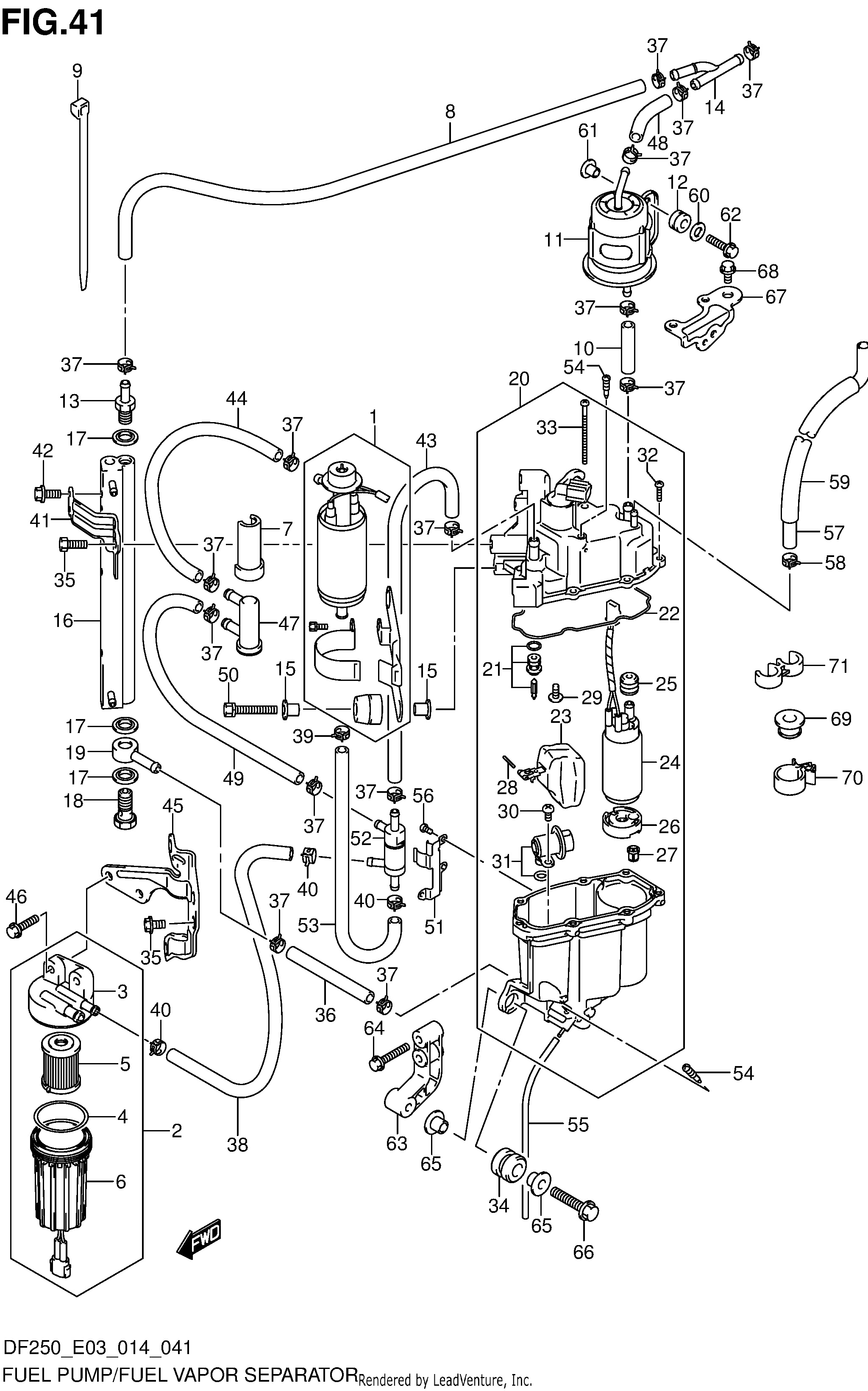 SÉPARATEUR DE VAPEUR DE CARBURANT DE POMPE À CARBURANT (DF200Z E03)