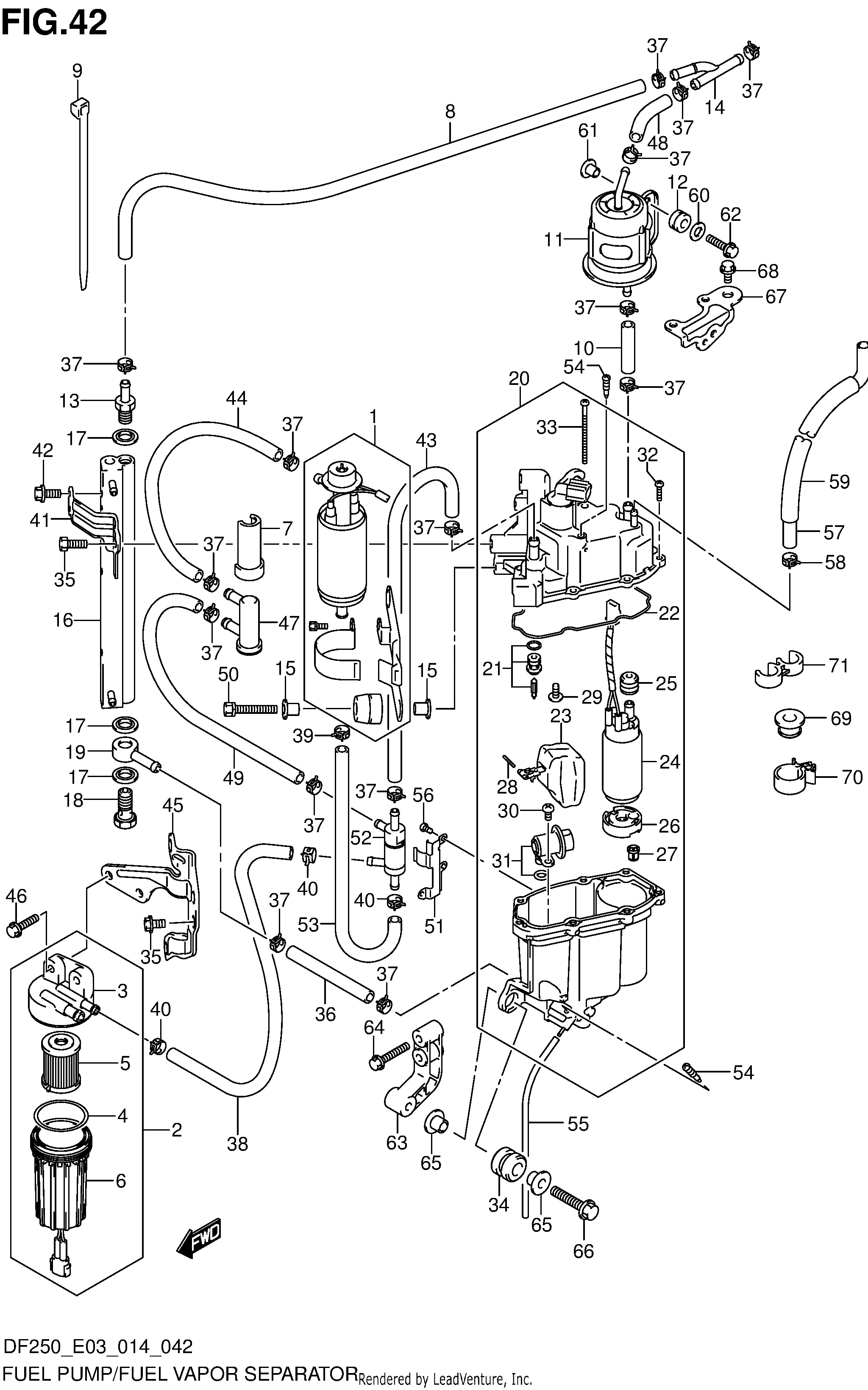 SÉPARATEUR DE VAPEUR DE CARBURANT DE POMPE À CARBURANT (DF225T E03)