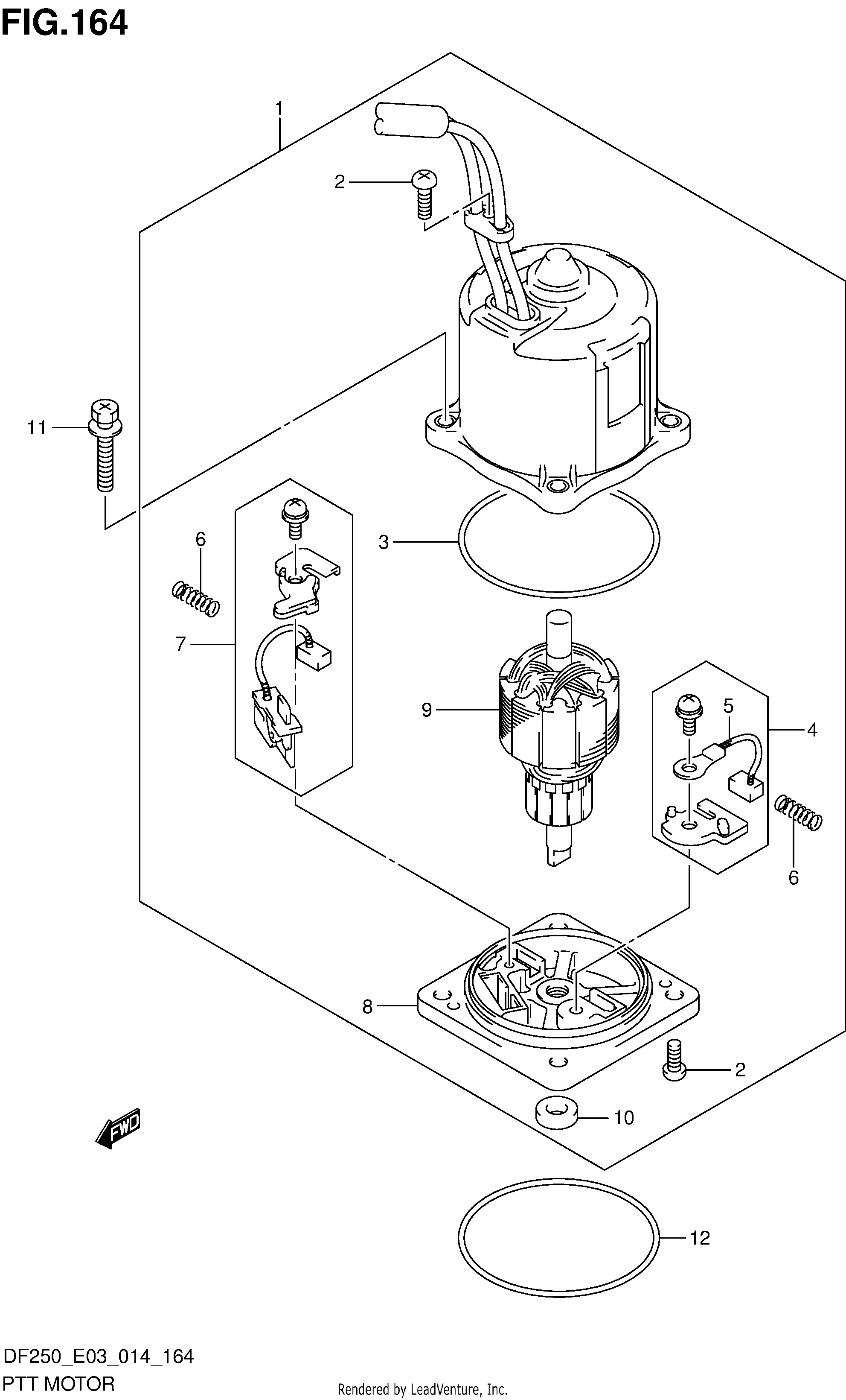 Tableau arrière du moteur PTT (X, XX) (DF250Z E03)