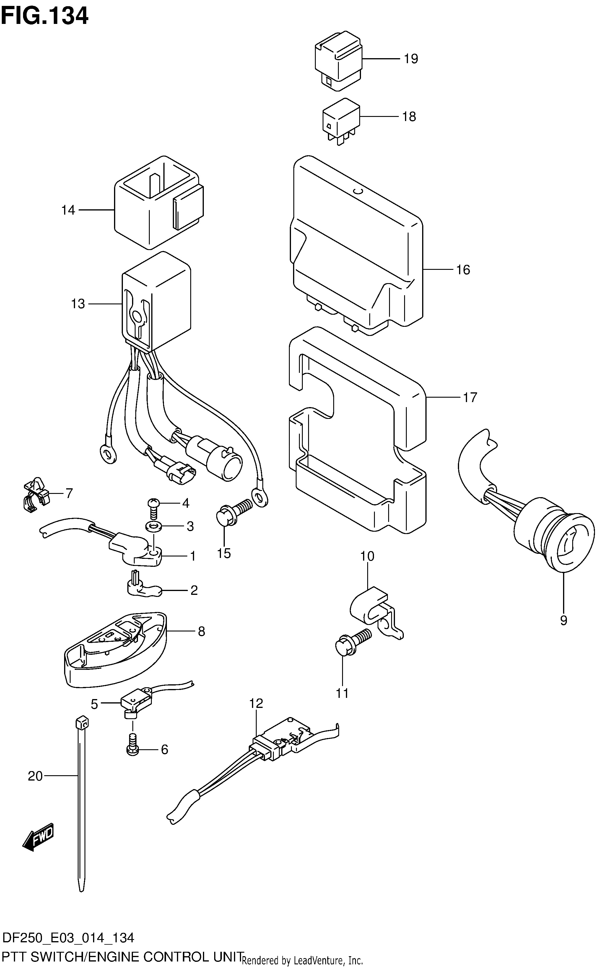 UNITÉ DE COMMANDE MOTEUR DE COMMUTATEUR PTT (DF250ST E03)