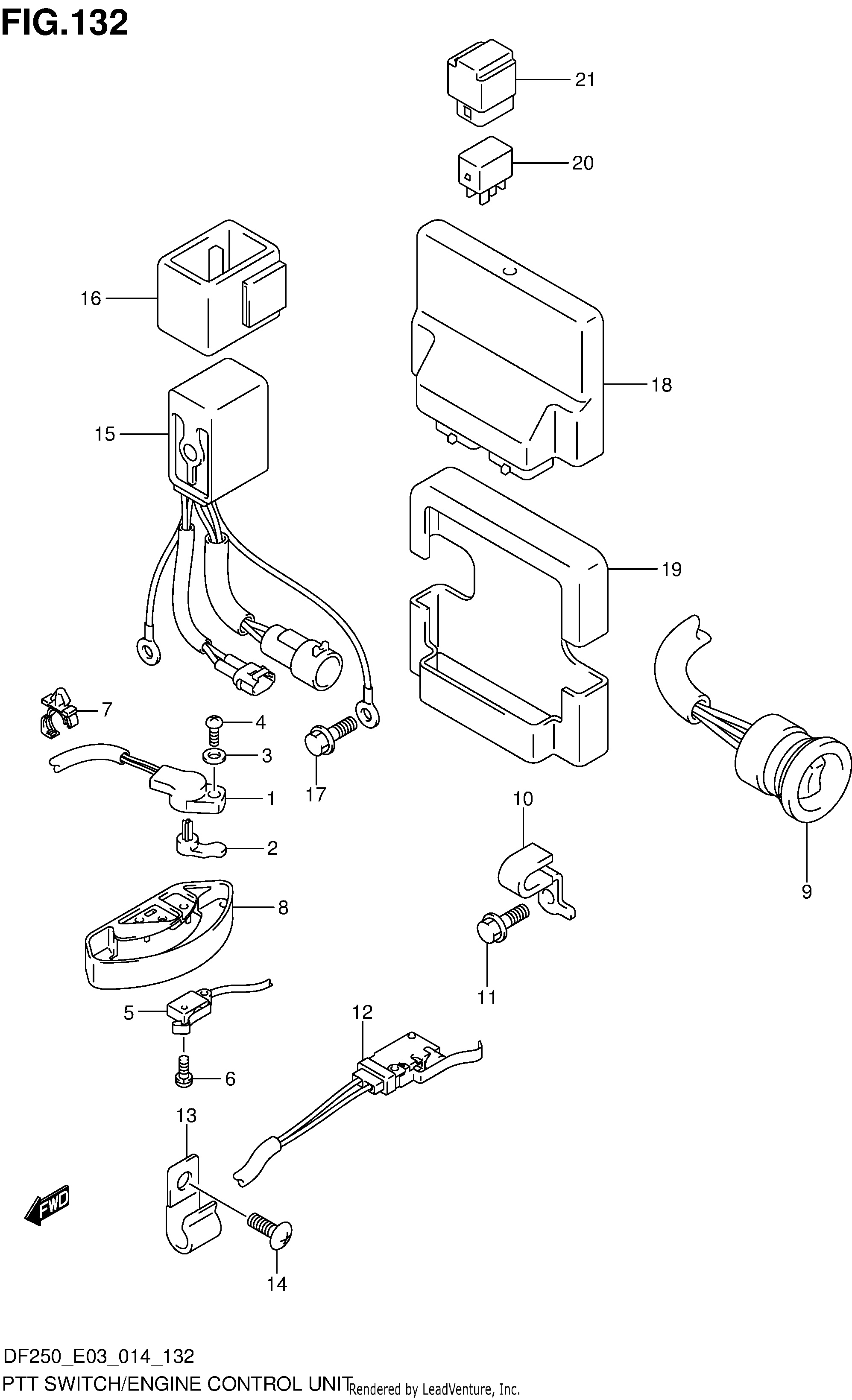 UNITÉ DE COMMANDE MOTEUR DE COMMUTATEUR PTT (DF250T E03)