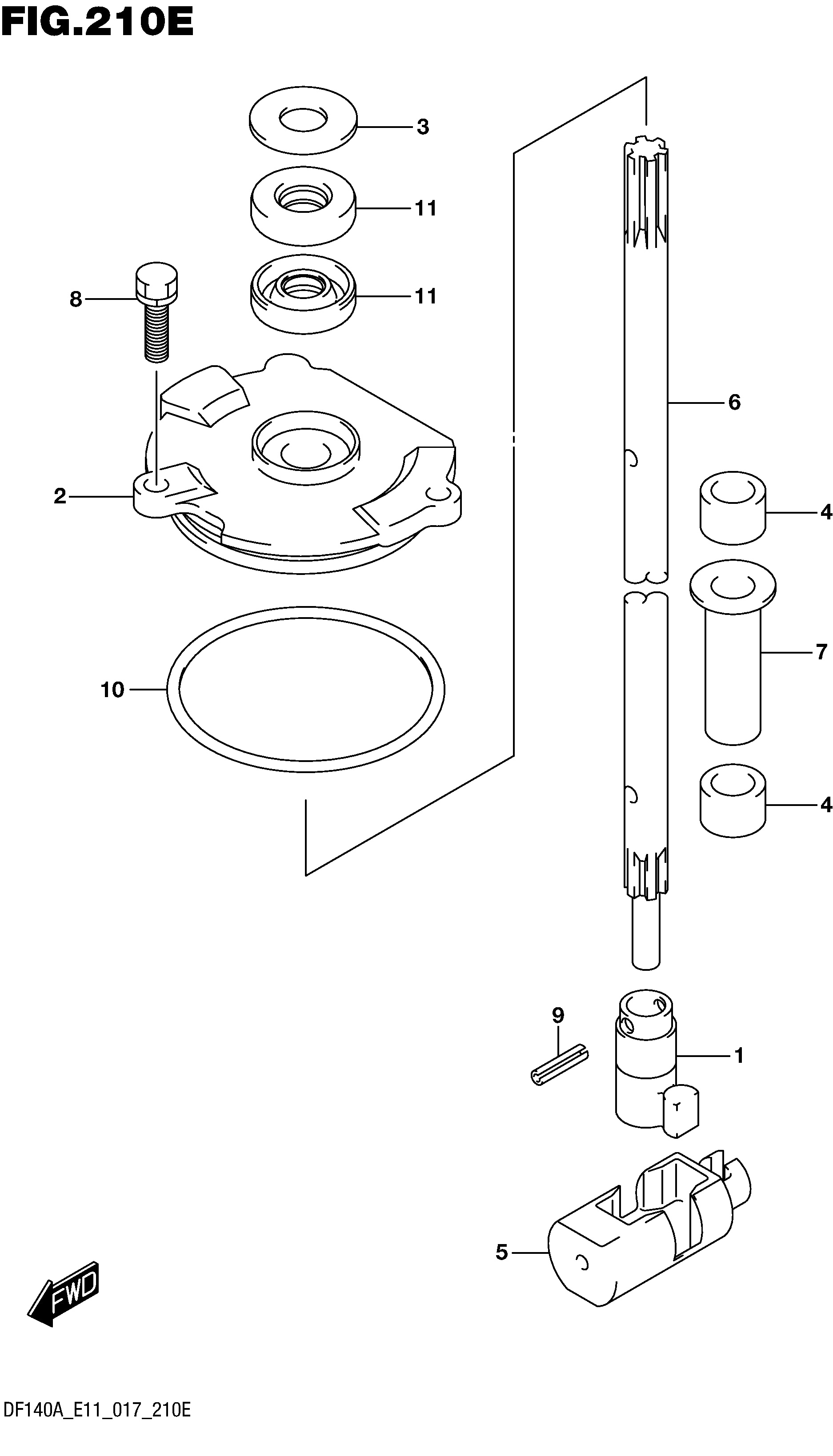 Tige d'inversion (DF115AZ E40)