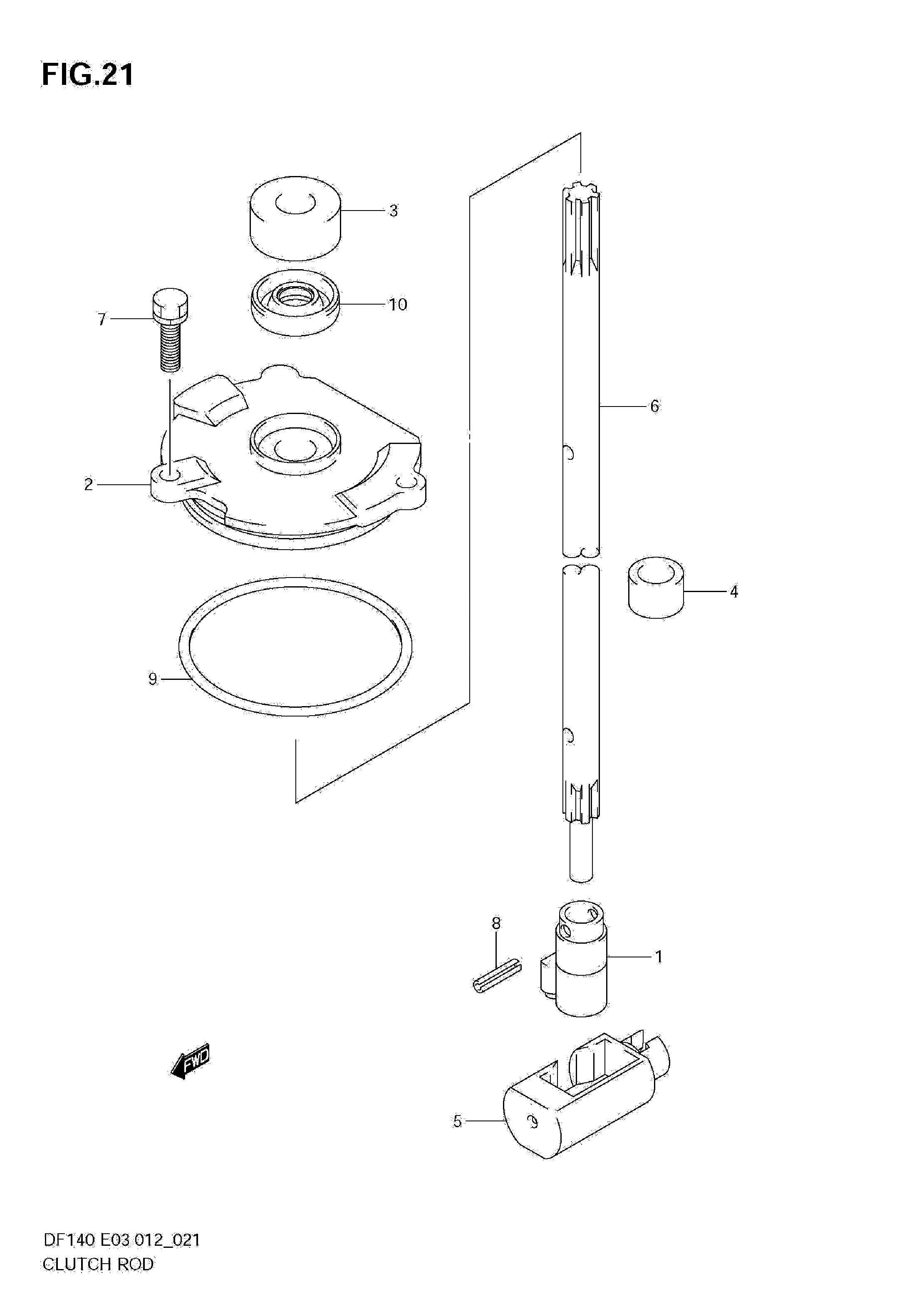 TIGE D'EMBRAYAGE (DF140T)
