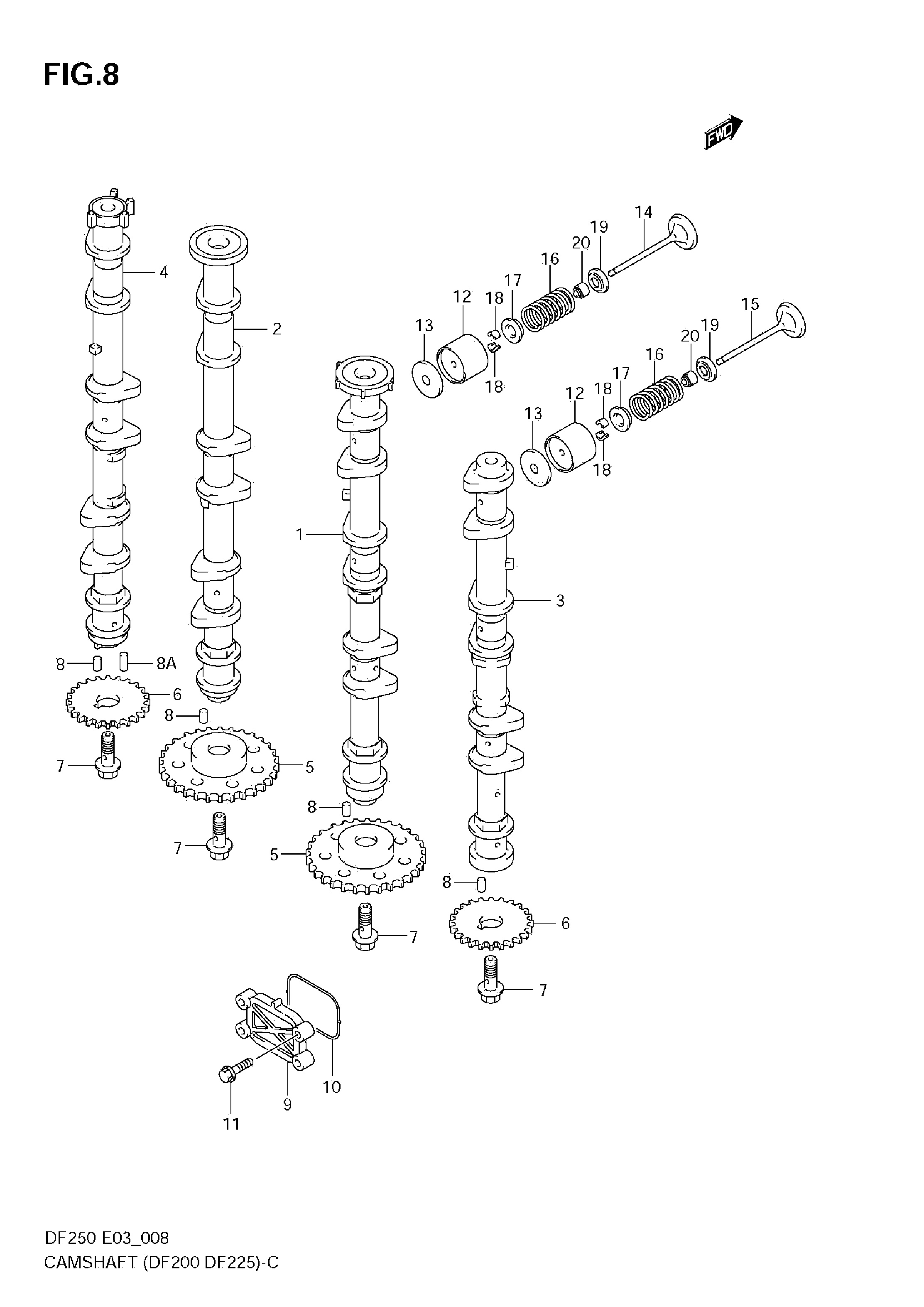 ARBRE À CAMES (DF200,DF225)