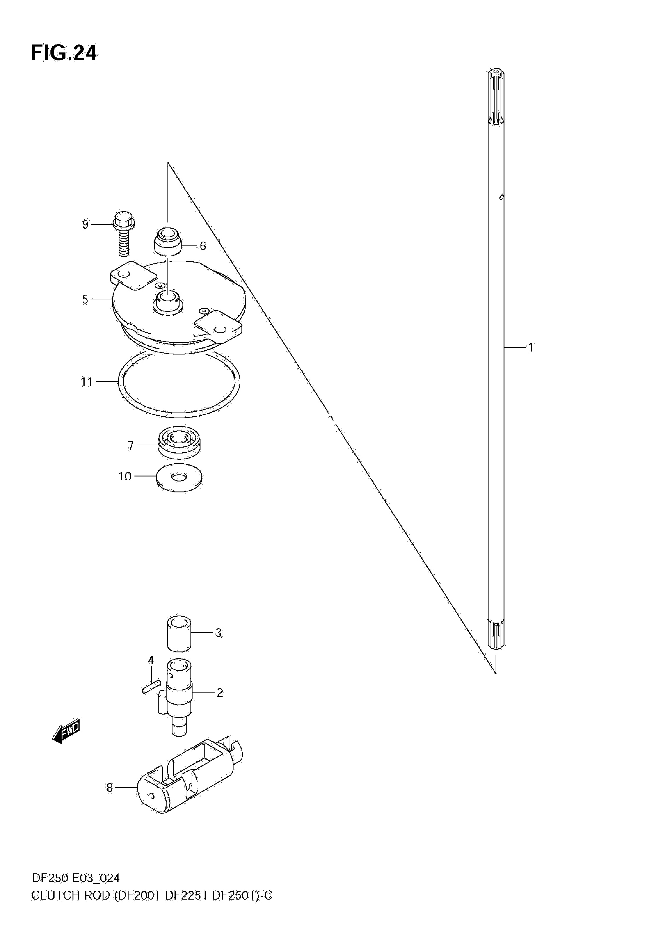 TIGE D'EMBRAYAGE (DF200T,DF225T,DF250T)