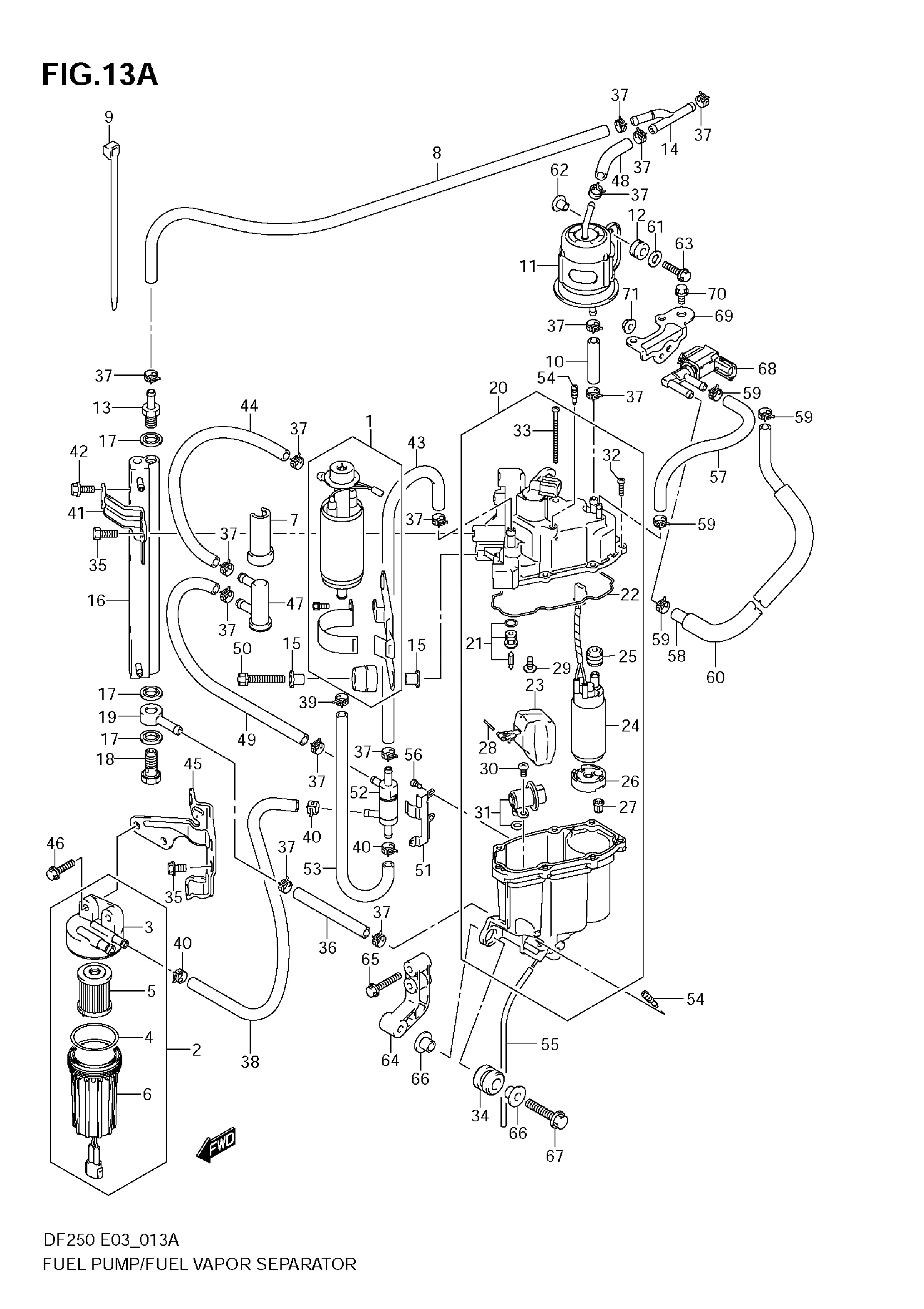 SÉPARATEUR DE VAPEUR DE CARBURANT DE POMPE À CARBURANT (VOIR REMARQUE)