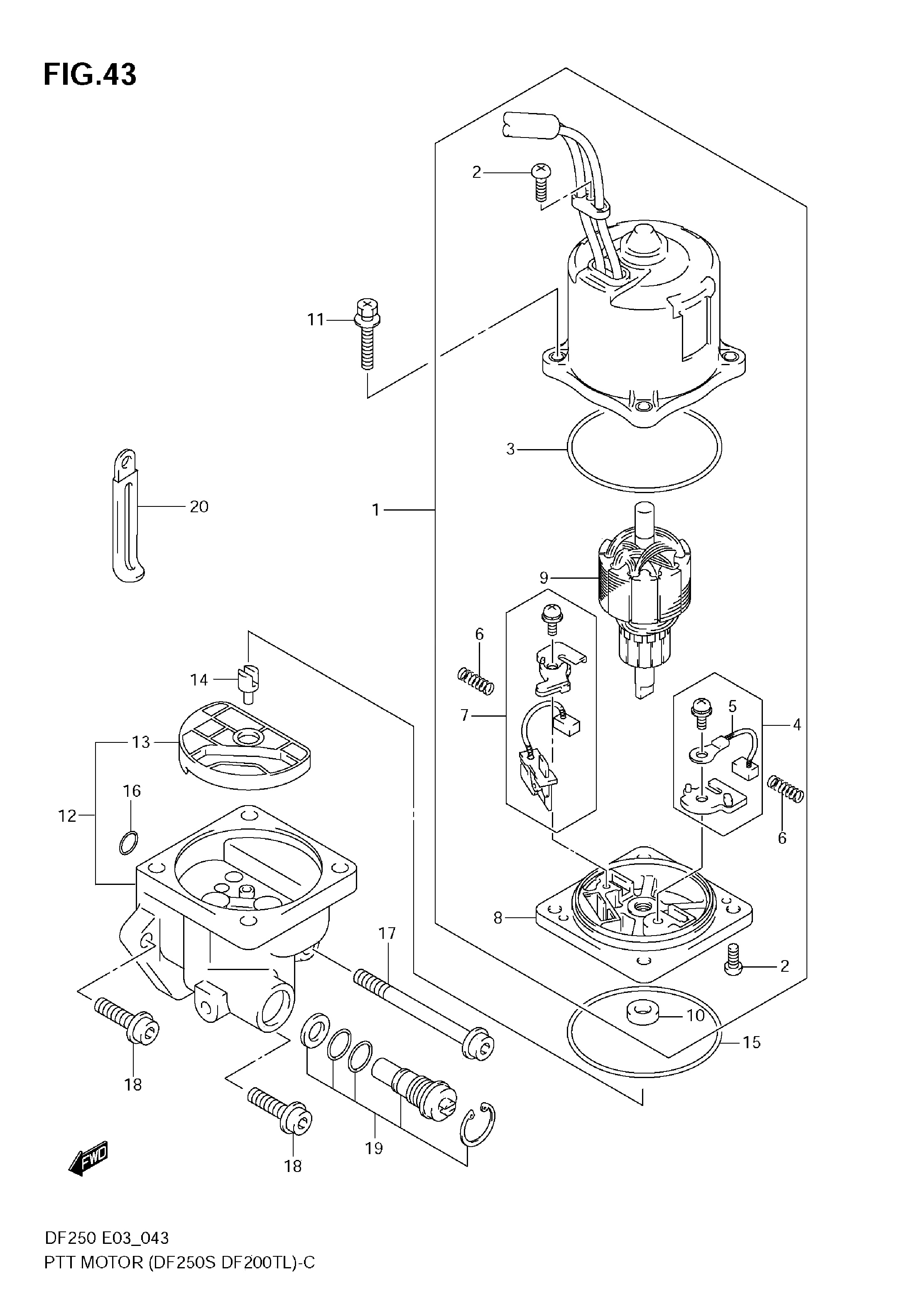 MOTEUR PTT (DF250S,DF200TL)