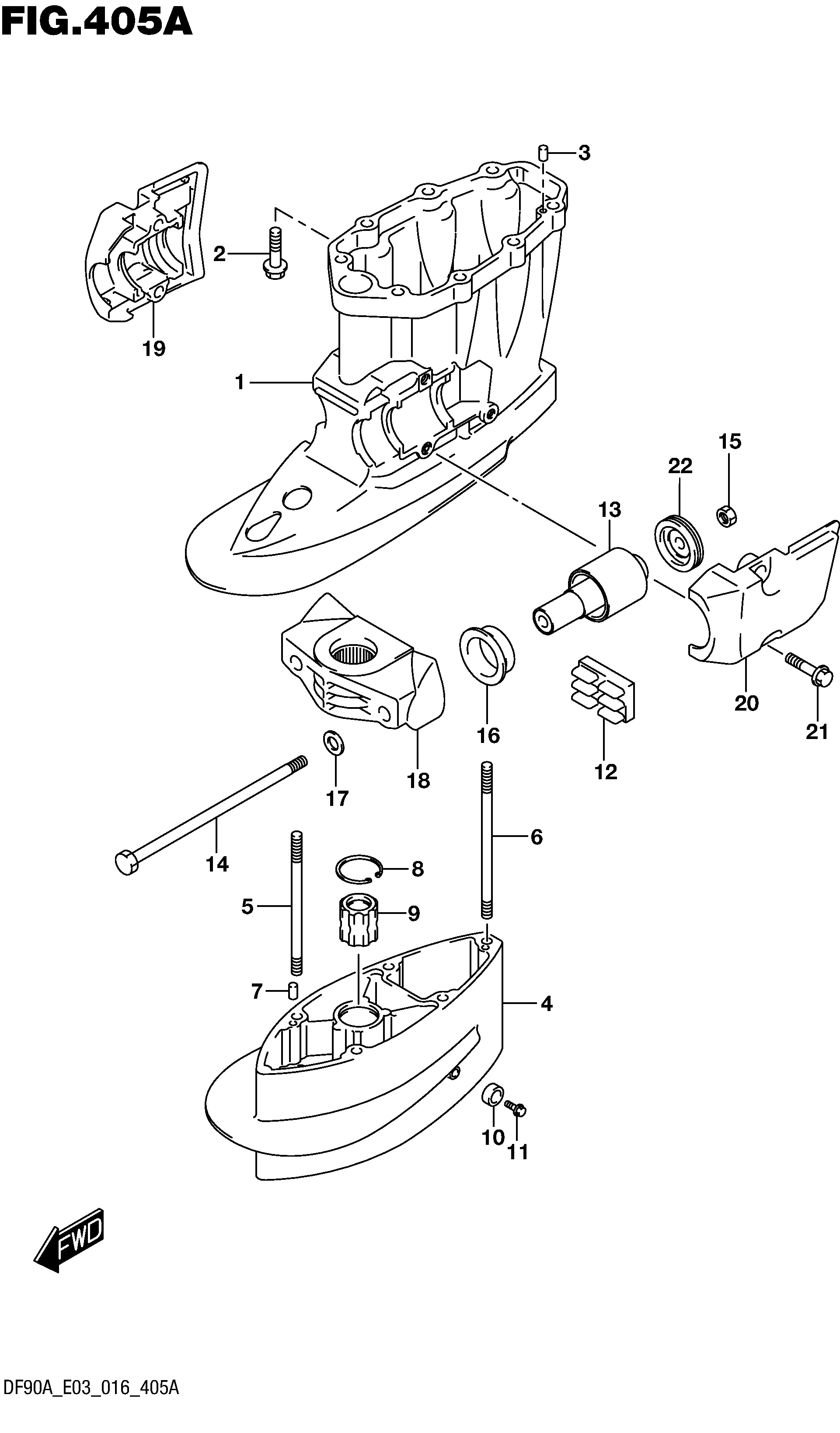 Carter d'arbre de transmission (DF70A E03)