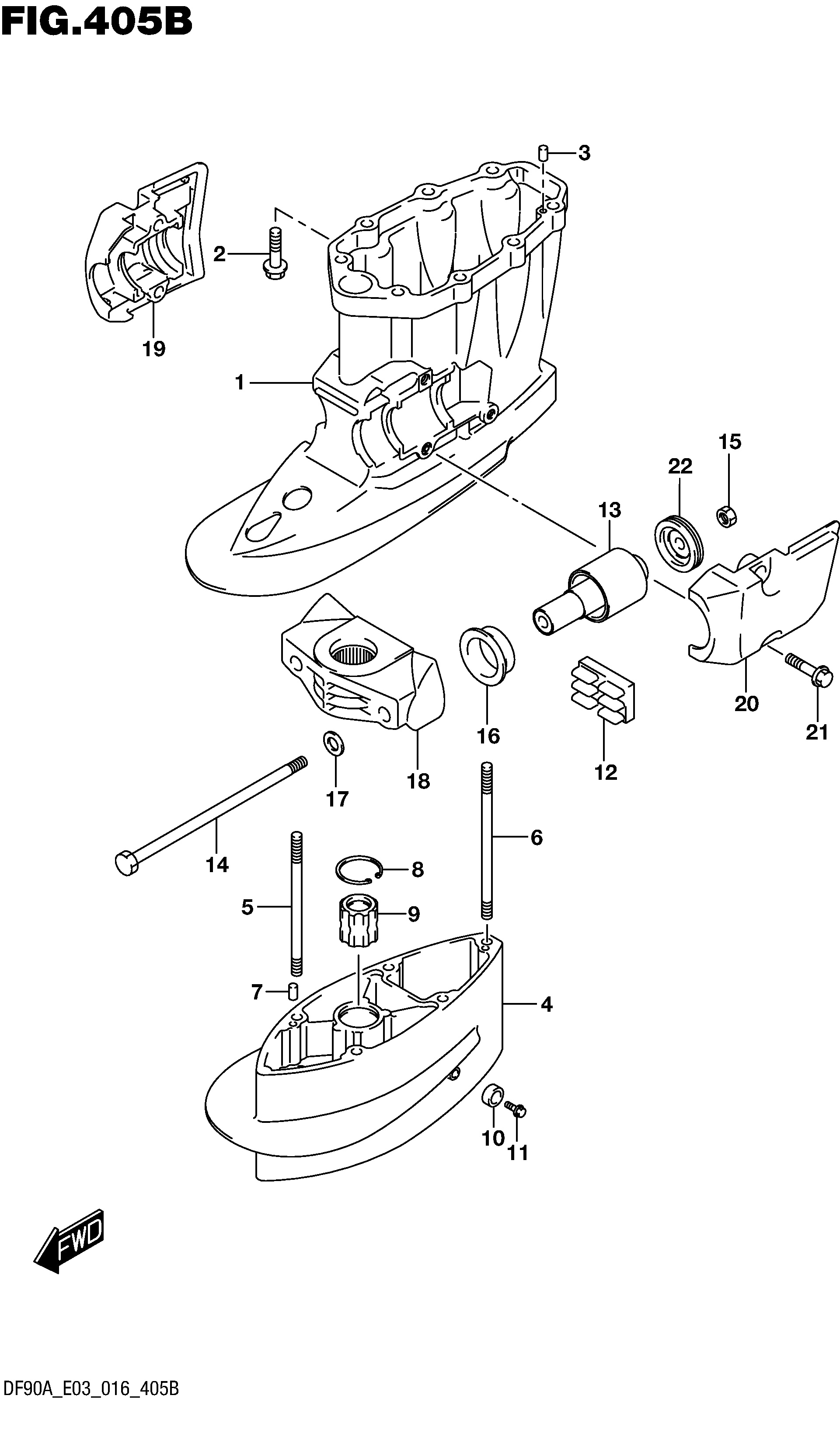 Carter d'arbre de transmission (DF80A E03)