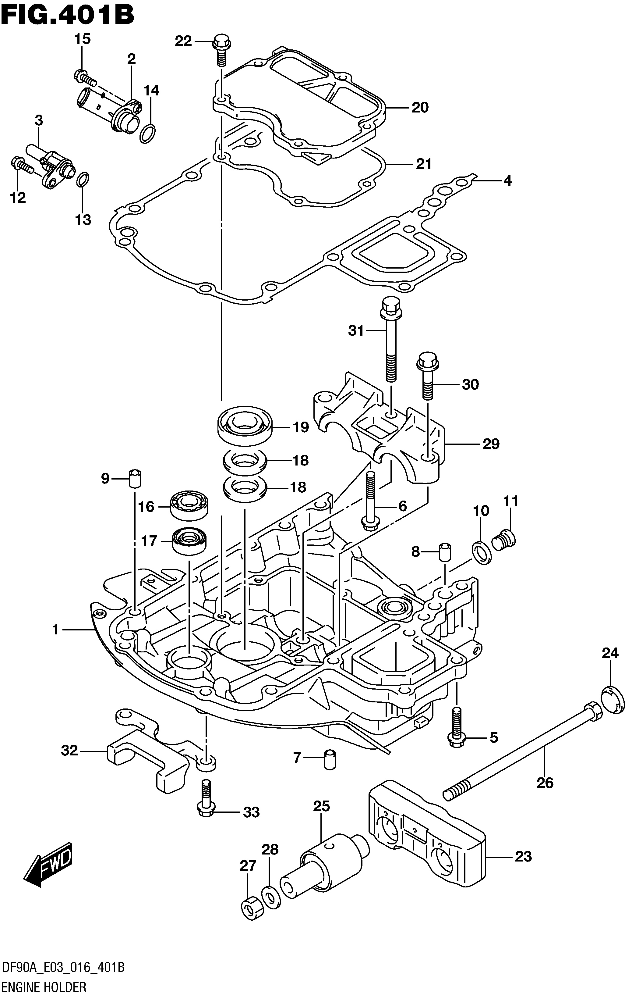 SUPPORT MOTEUR (DF80A E03)