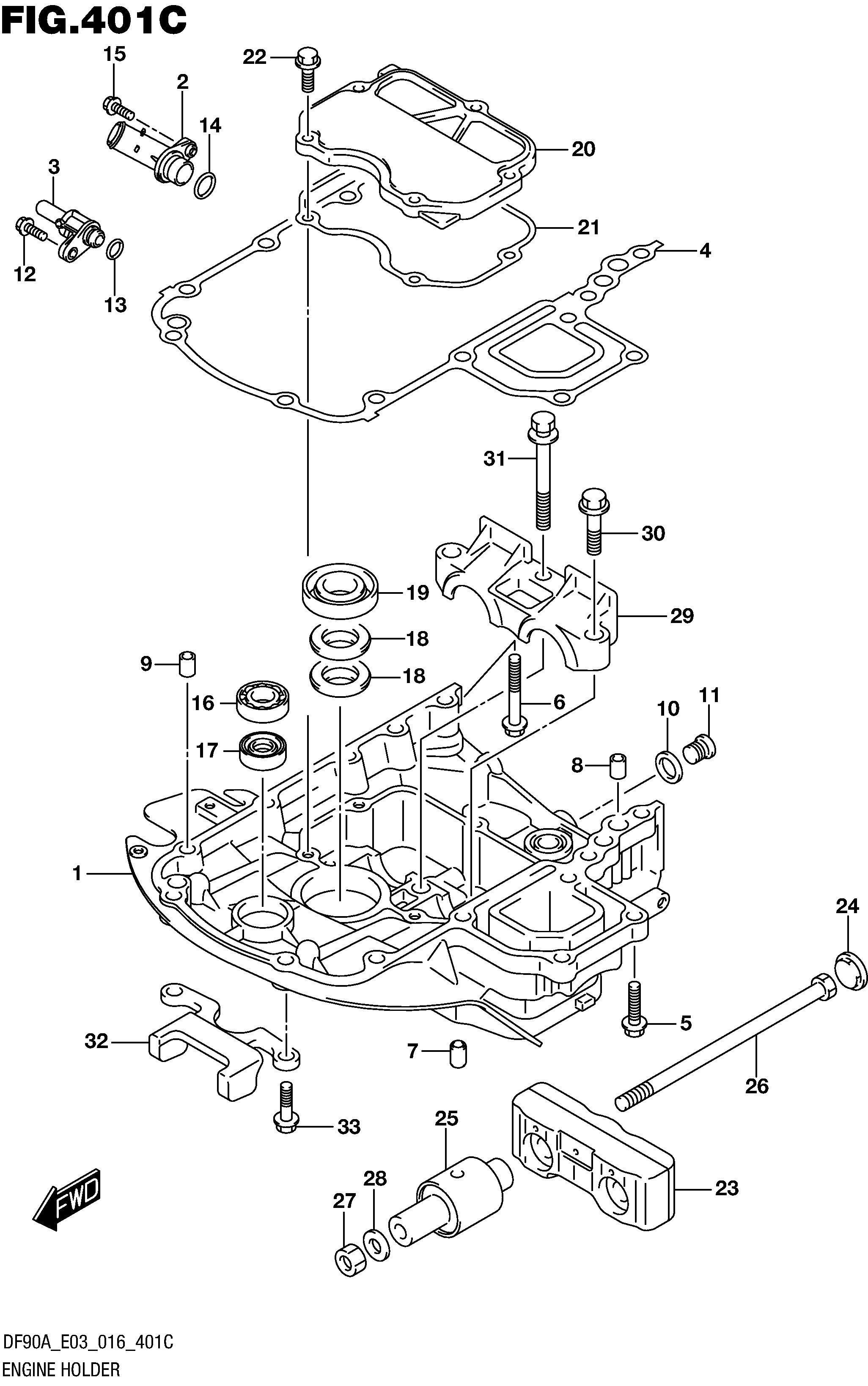 SUPPORT MOTEUR (DF90A E03)