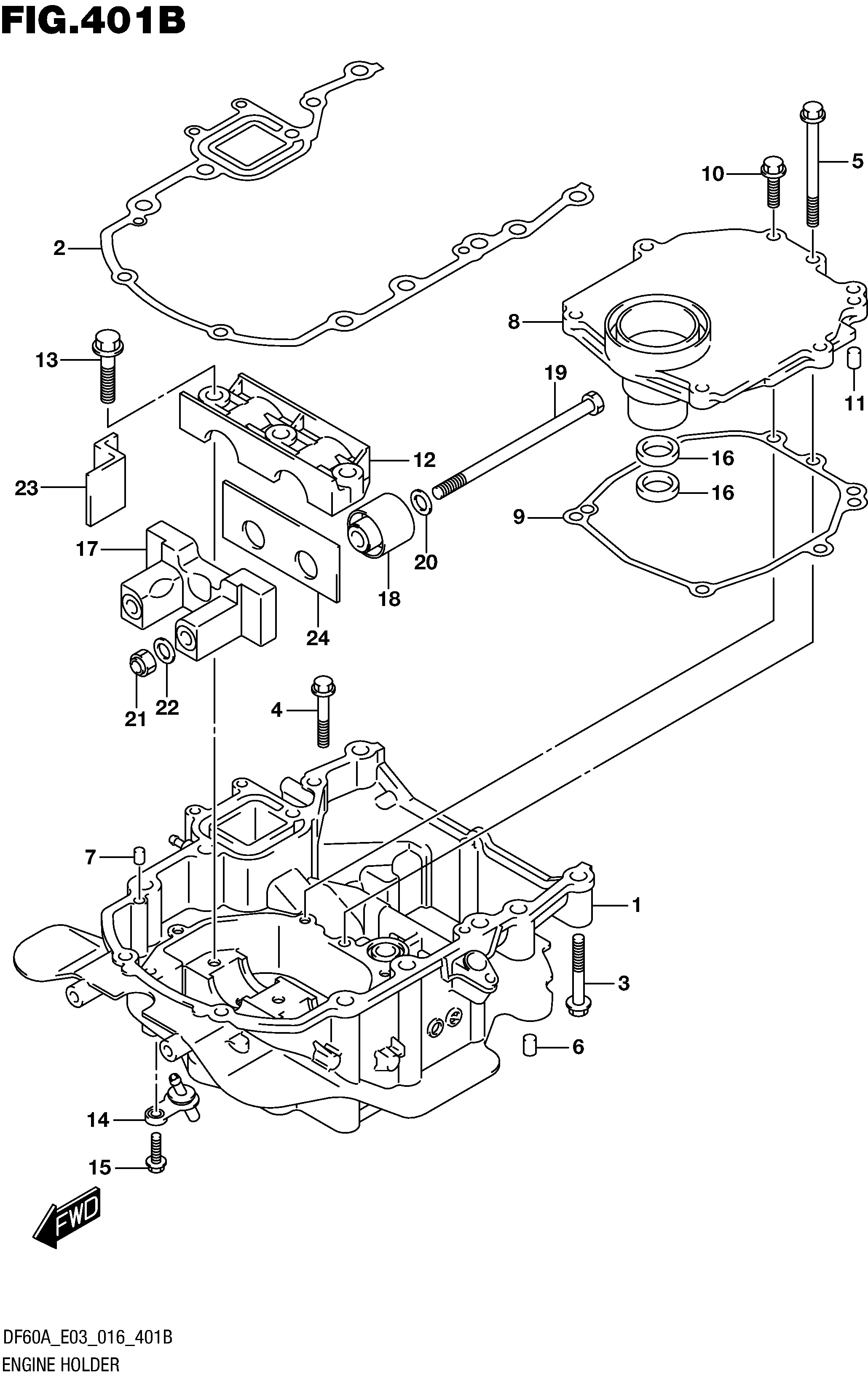 SUPPORT MOTEUR (DF50A E03)