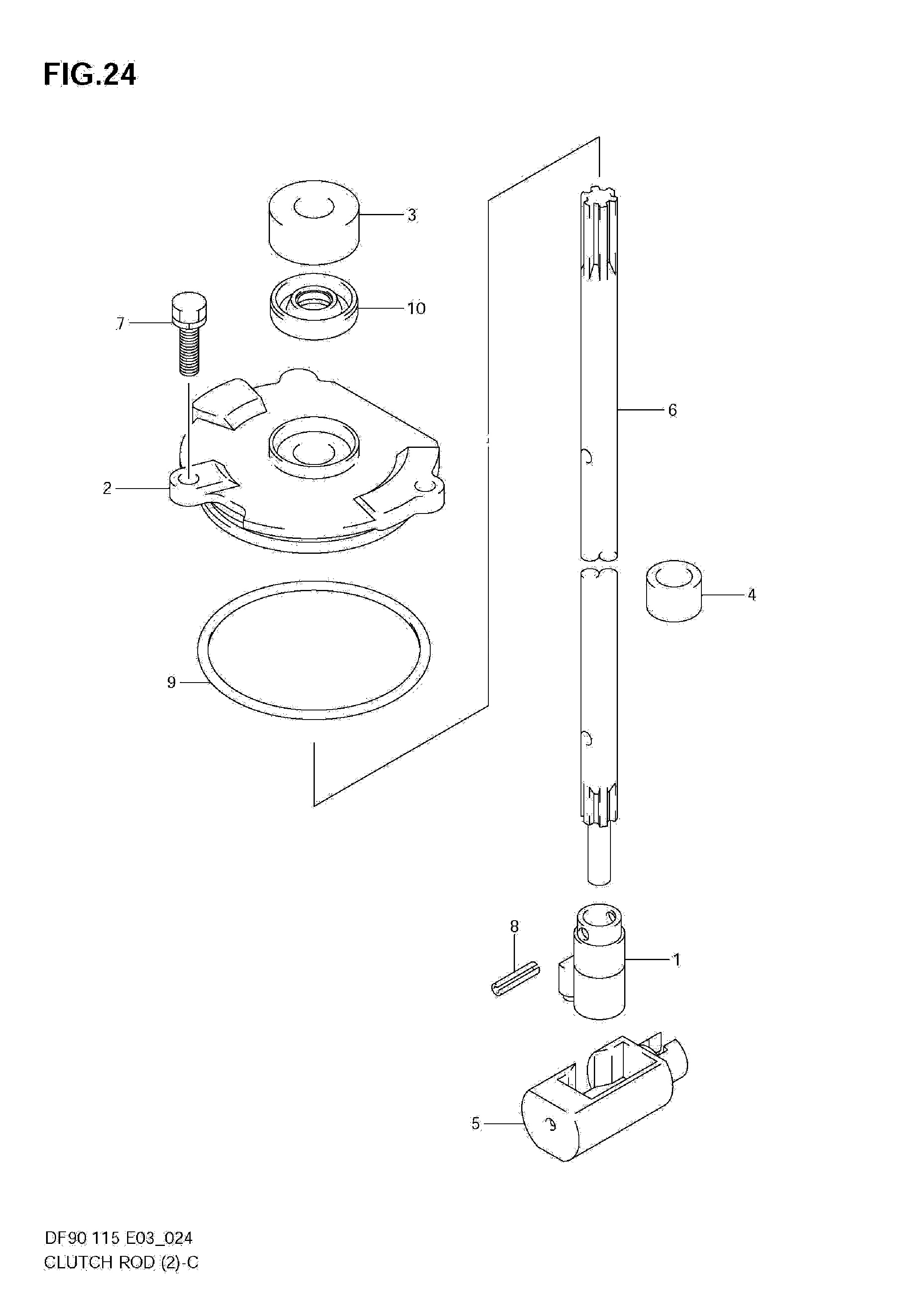 TIGE D'EMBRAYAGE (DF90T 680686-,DF115T 681518-,DF100T)