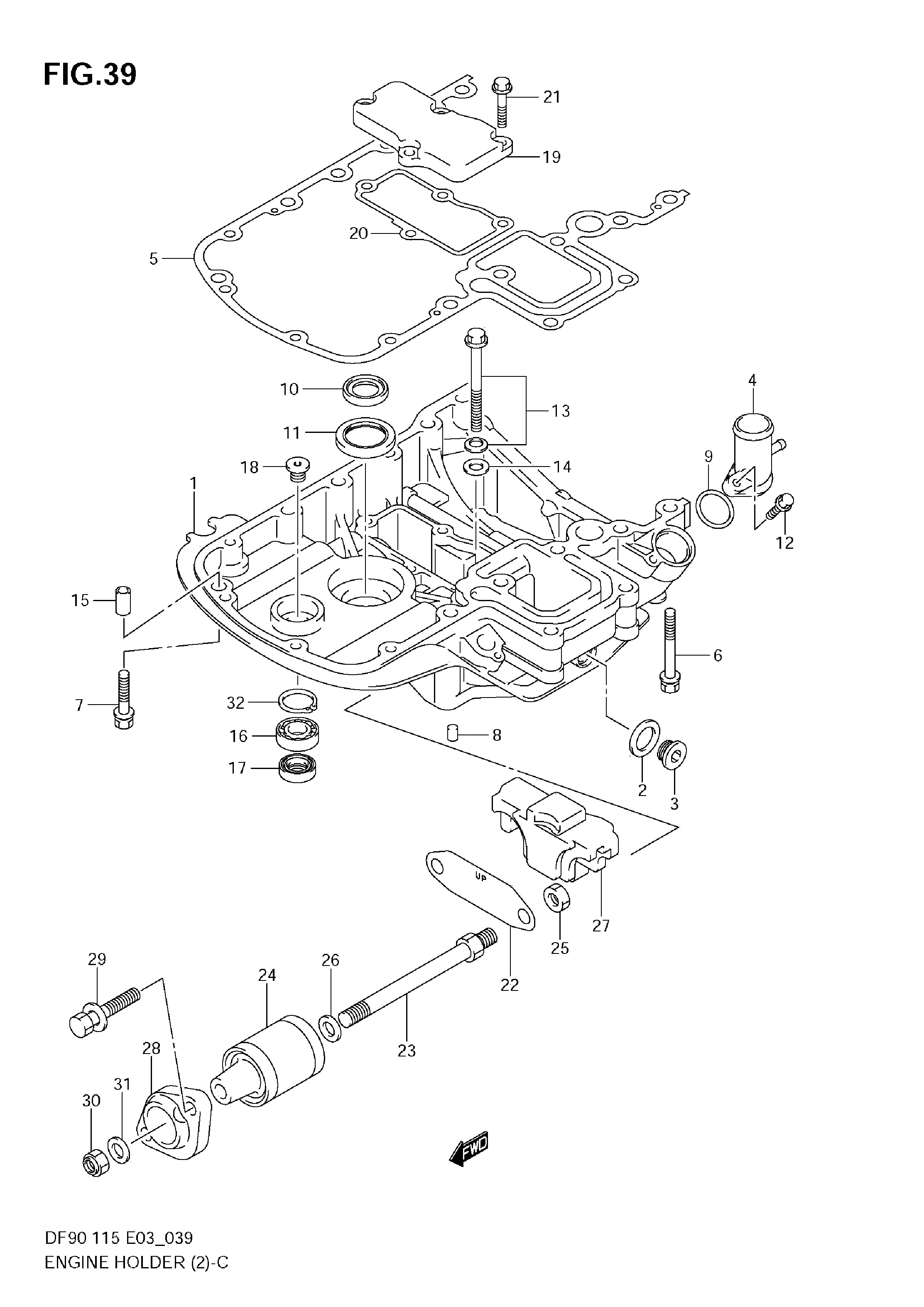 SUPPORT MOTEUR (DF90T 680686-,DF115T 681518-,DF115Z,DF100T)
