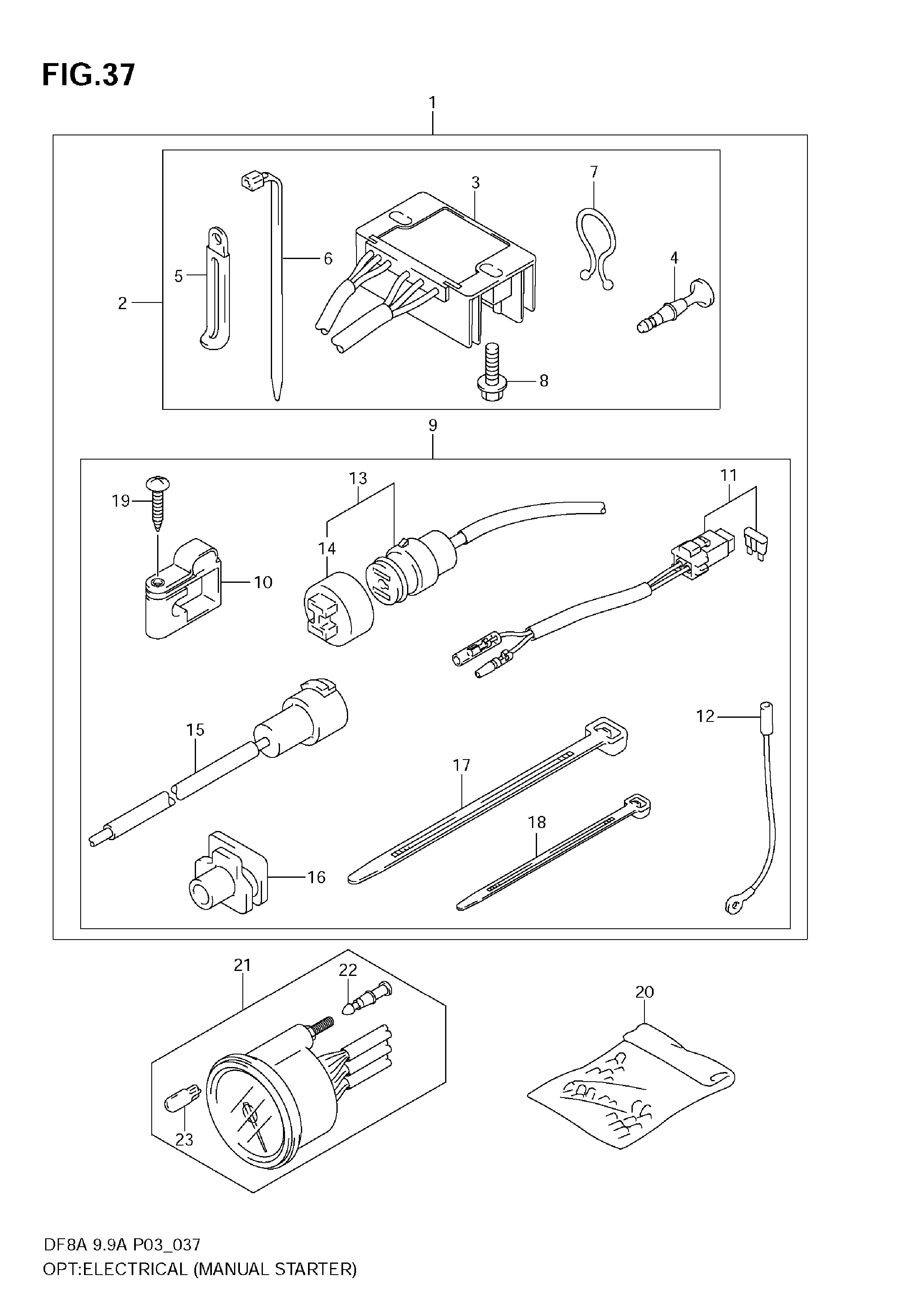 Option - équipement électrique (MANUAL STARTER)