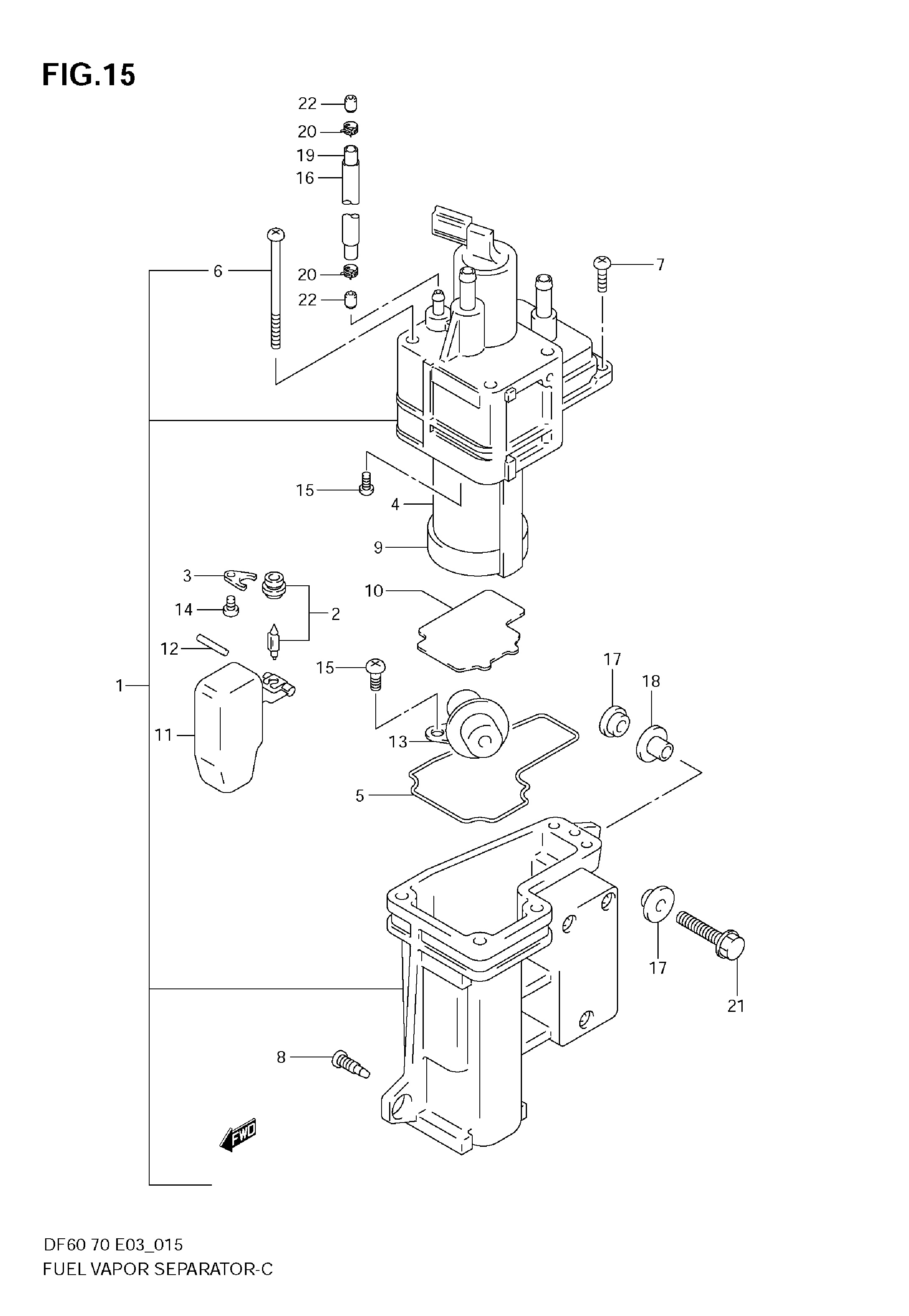 SÉPARATEUR DE VAPEUR DE CARBURANT (VOIR REMARQUE)