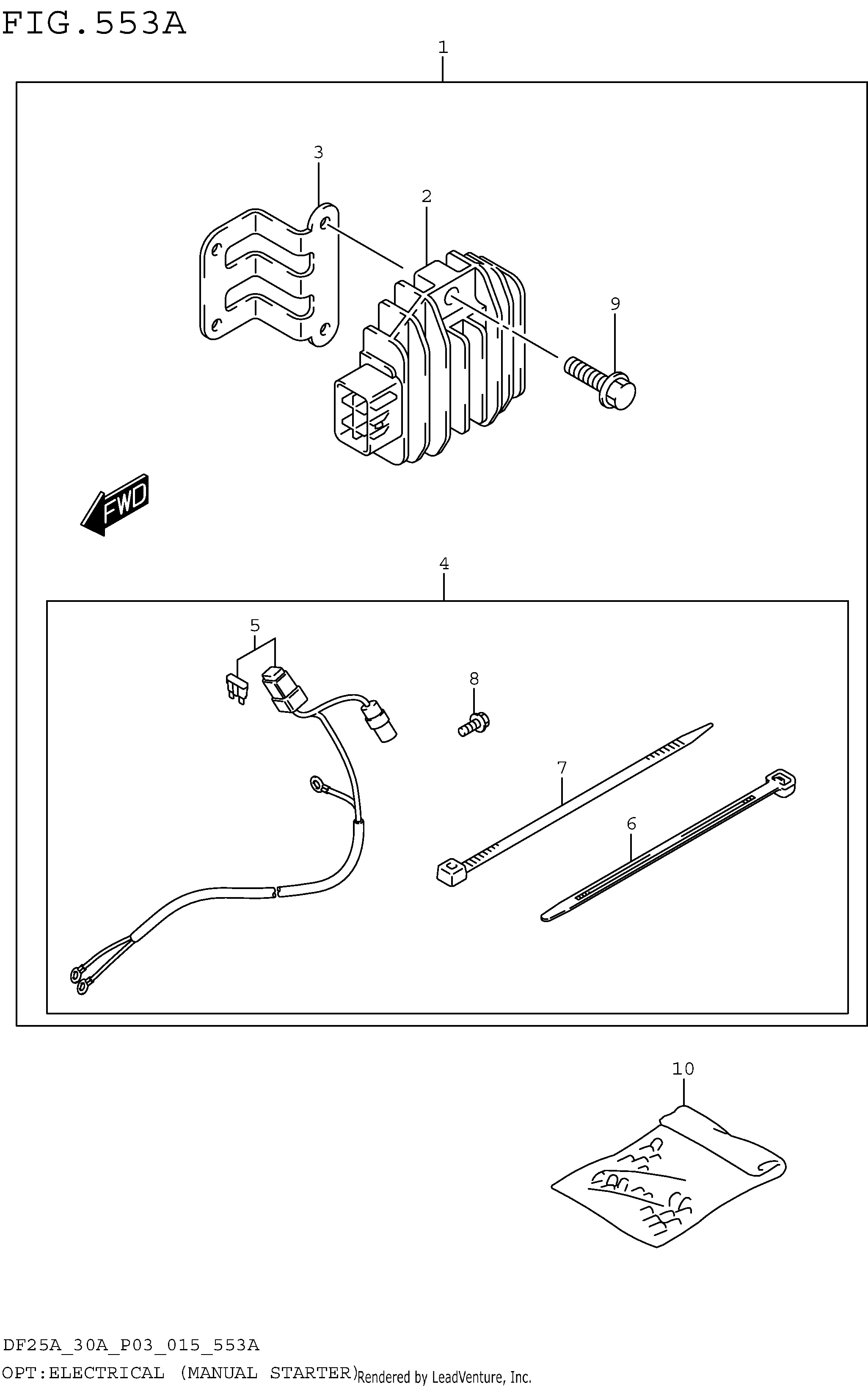 Option - équipement électrique (MANUAL STARTER) (DF25A P03)