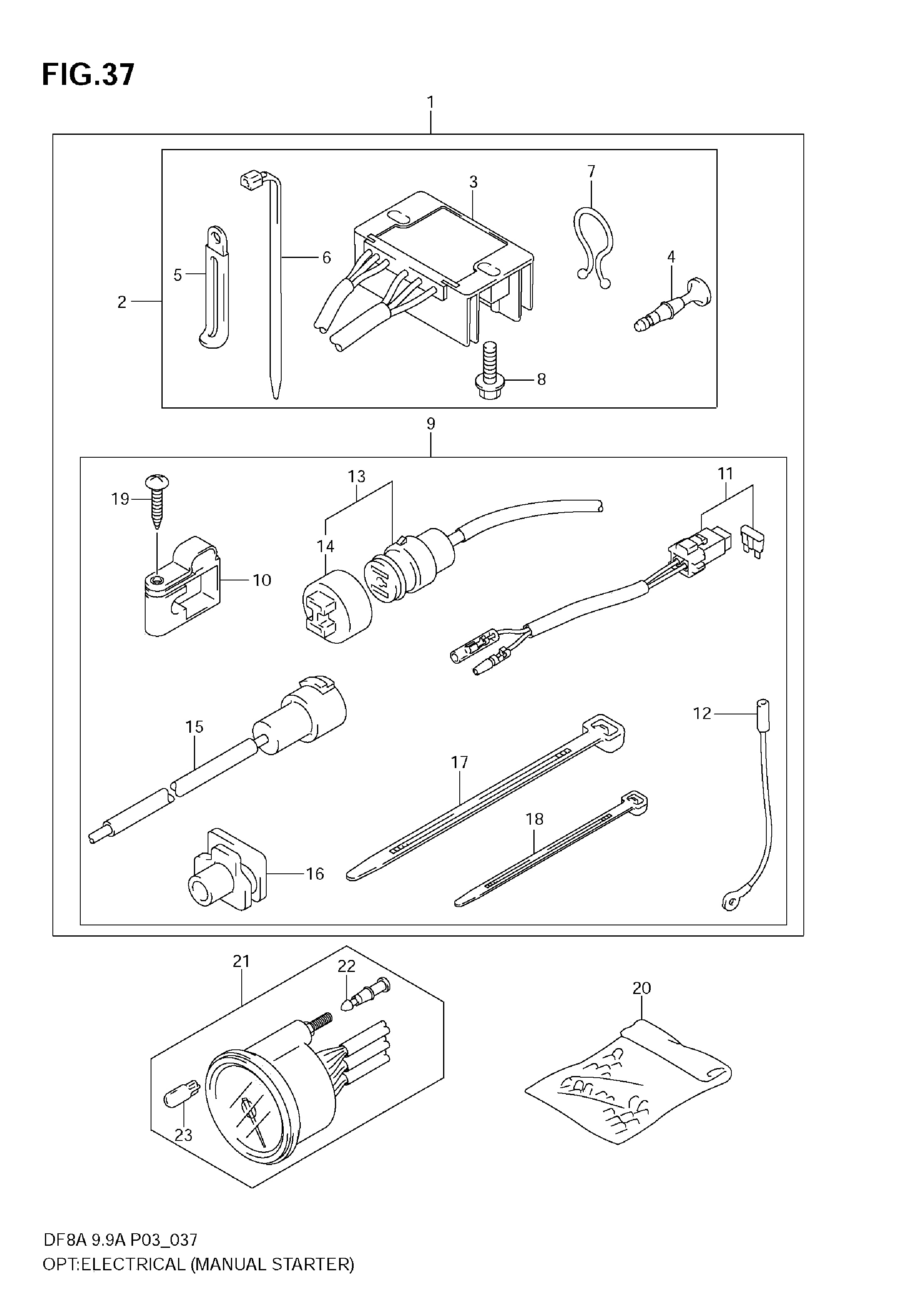 Option - équipement électrique (MANUAL STARTER)