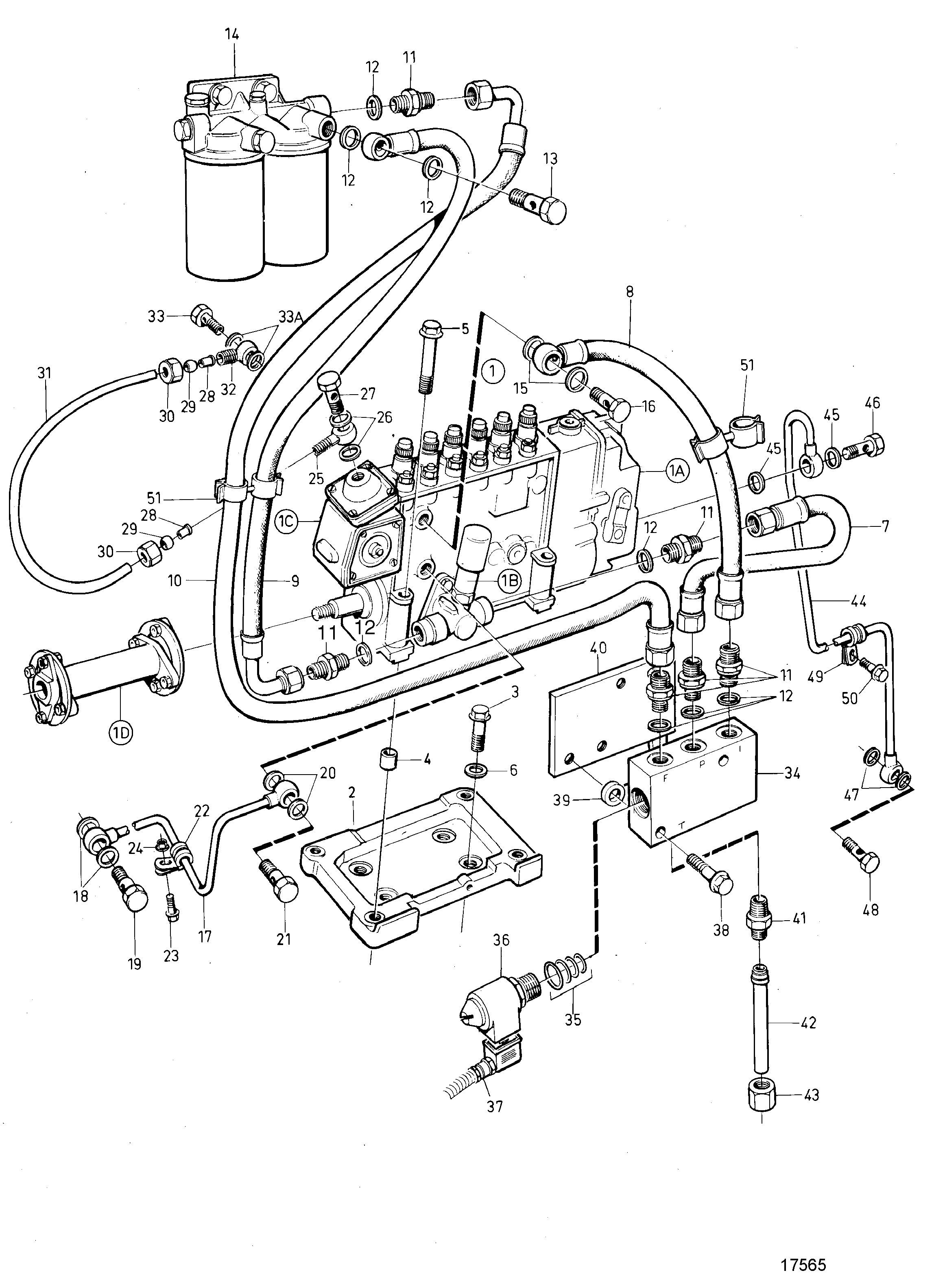 Pompe d’injection de carburant avec vanne de fermeture, sous tension pour la fermeture. Option.