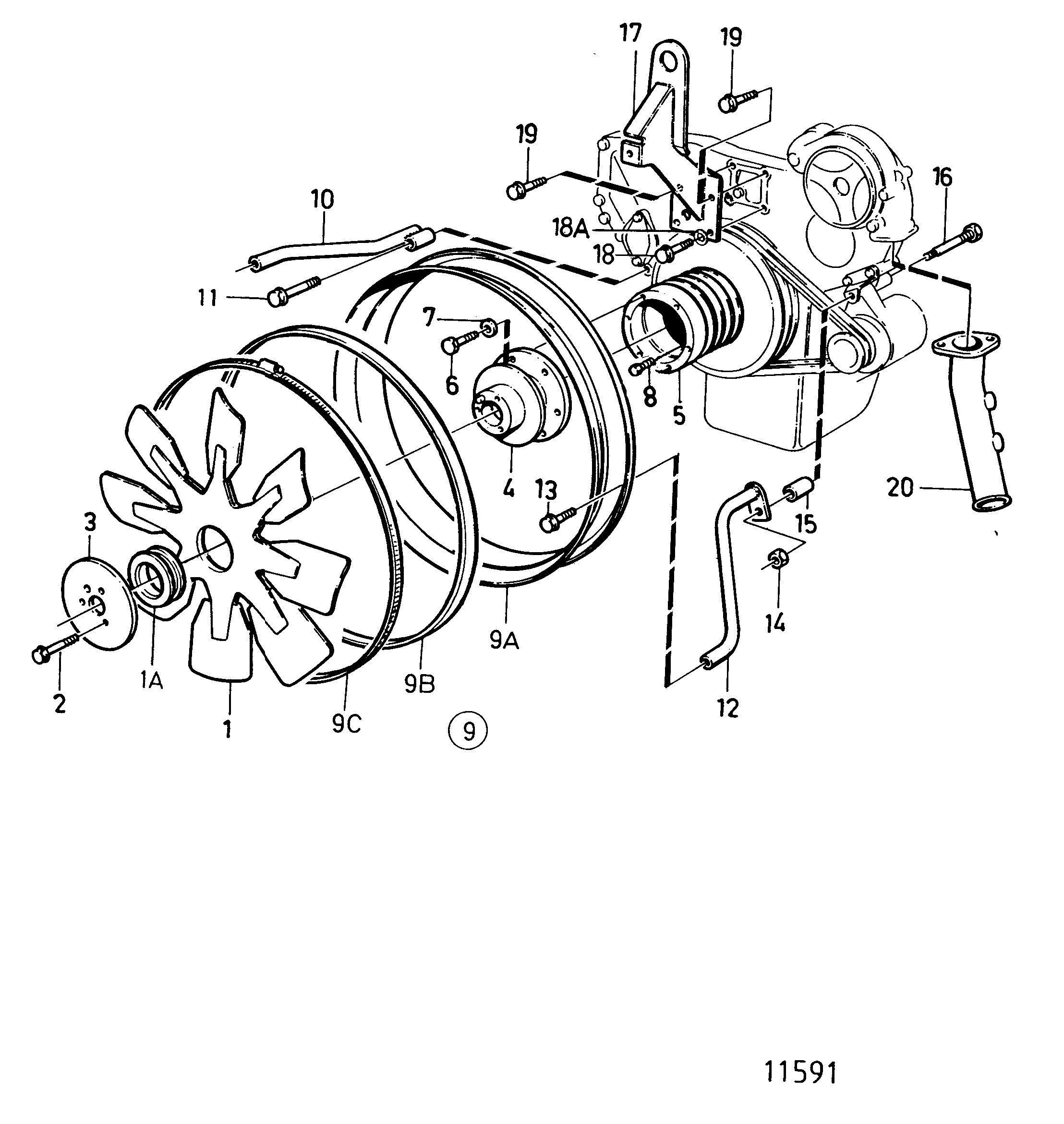 Ventilateur monté sur vilebrequin