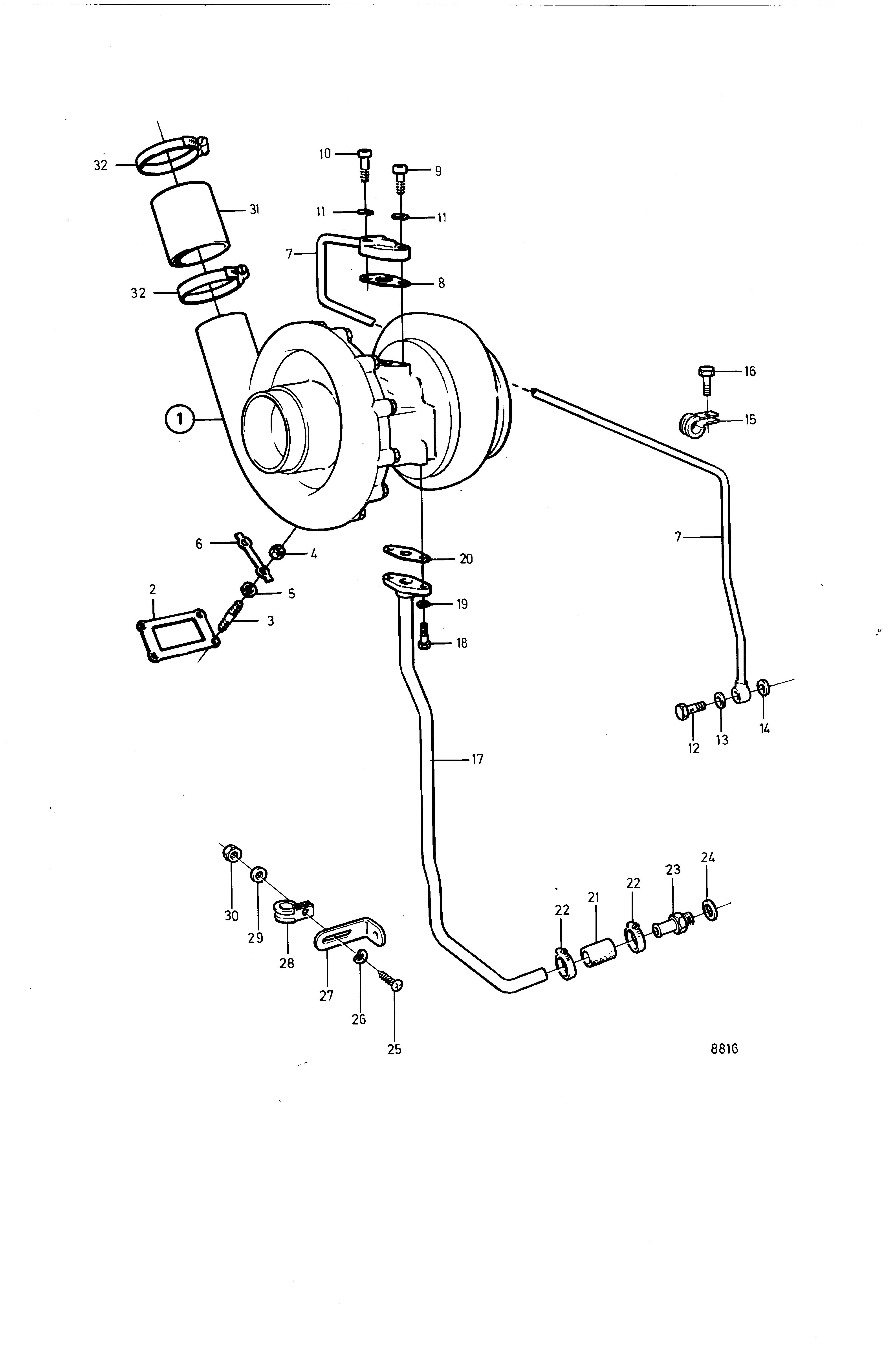 Turbocompresseur et pièces de montage